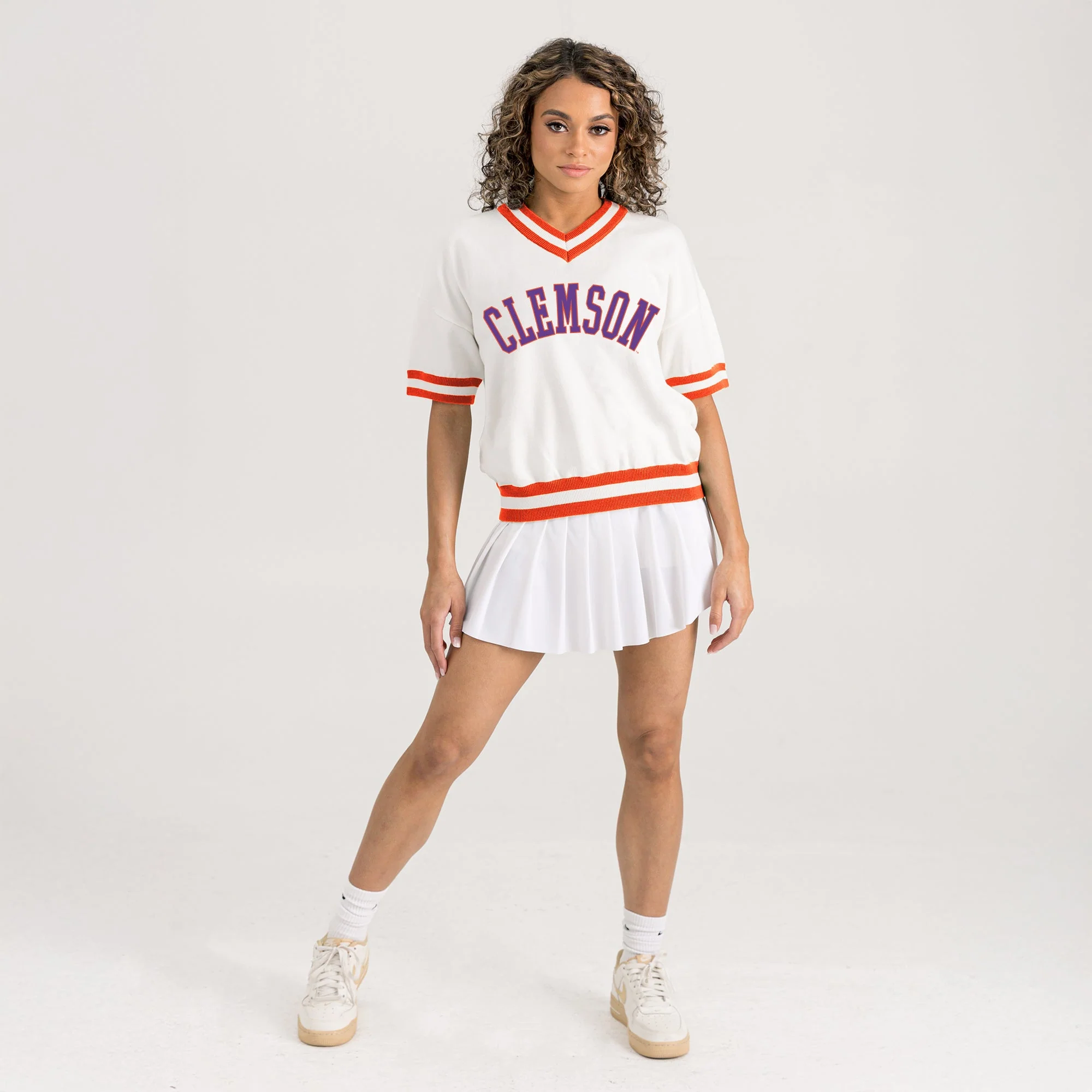 CLEMSON TIGERS INFINITE CHARM VARSITY V-NECK SWEATER - Image 9
