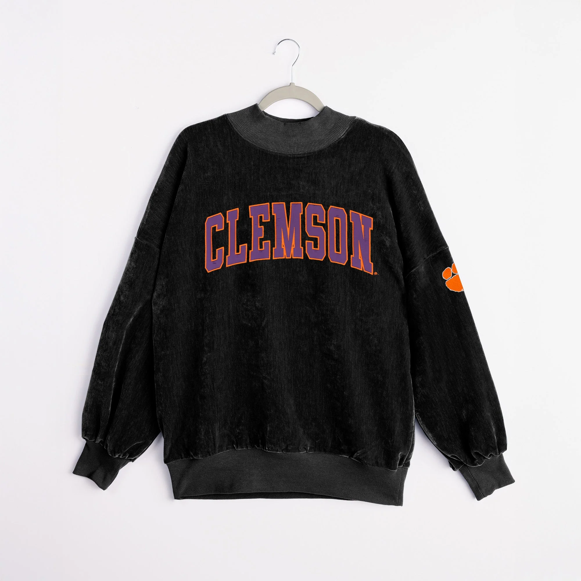 CLEMSON TIGERS MAKE A MOVE MOCK NECK CHENILLE PULLOVER - Image 8