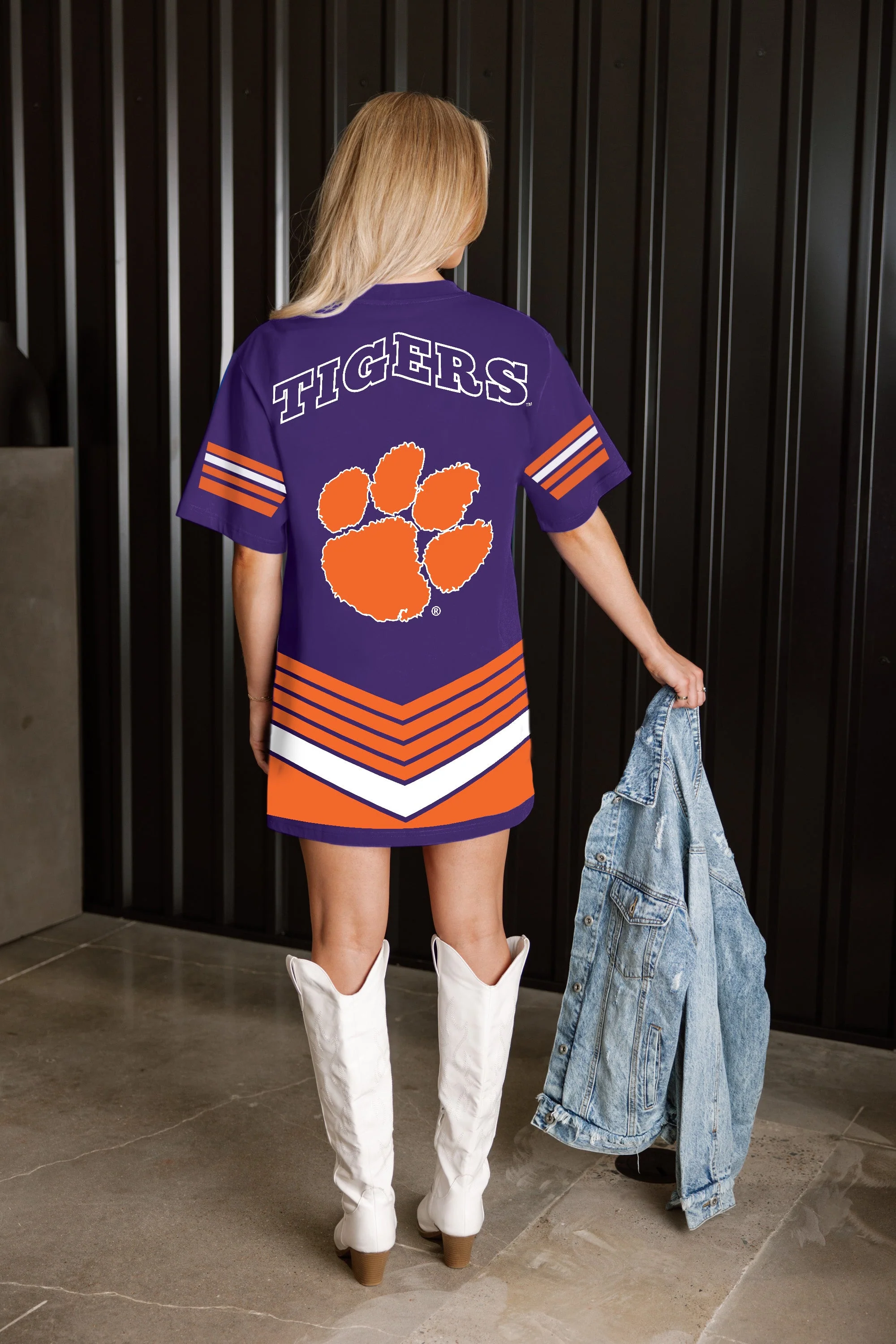 CLEMSON TIGERS PERFECT SCORE RETRO T-SHIRT DRESS - Image 3
