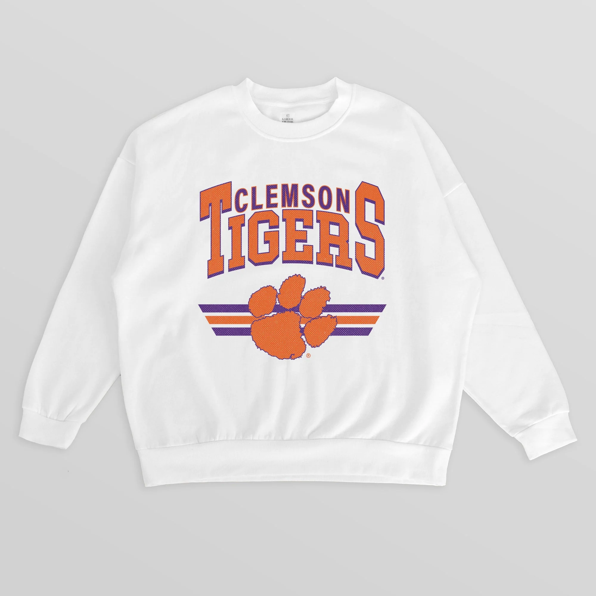CLEMSON TIGERS SWIFT STRIKE PREMIUM FLEECE DROP SHOULDER CREWNECK PULLOVER