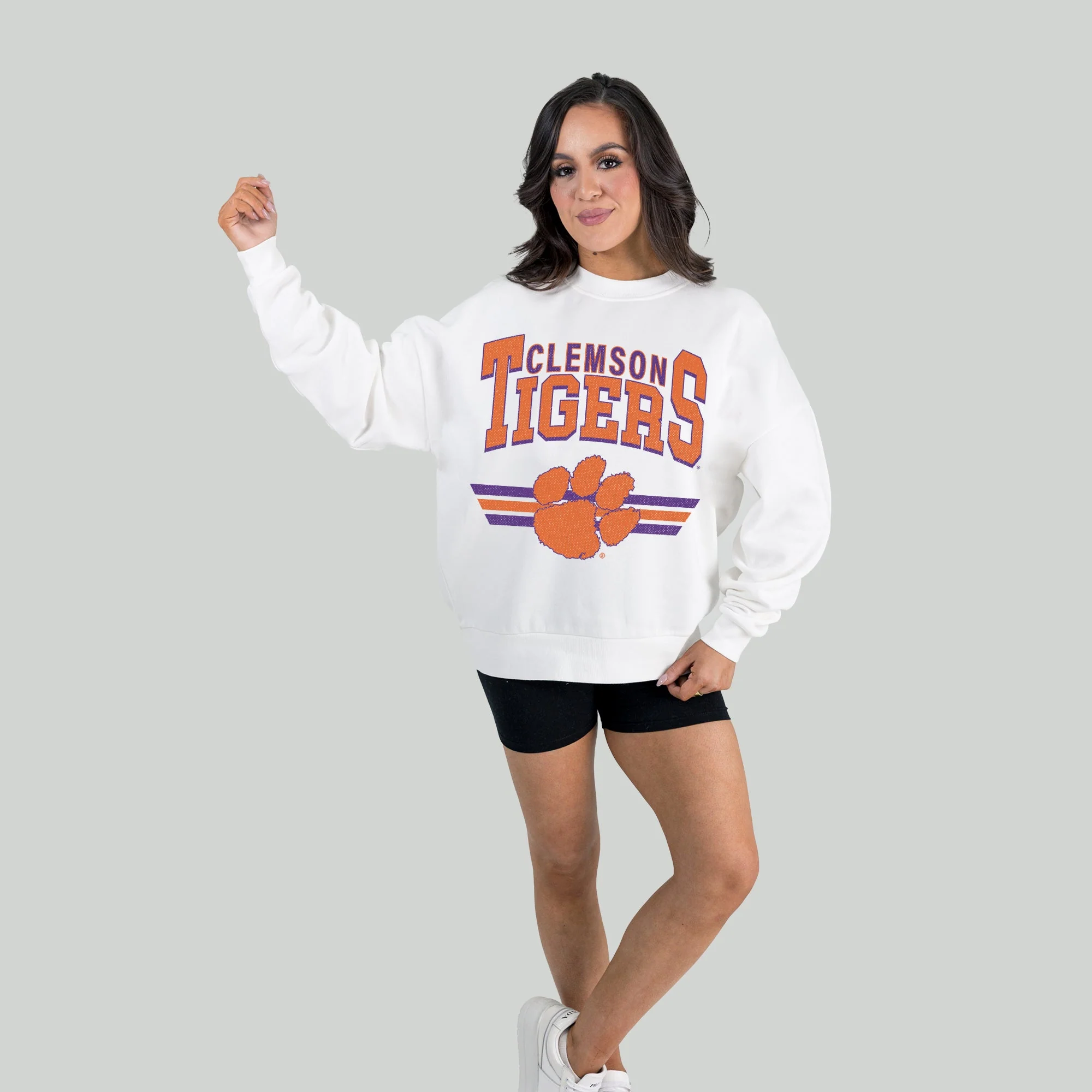 CLEMSON TIGERS SWIFT STRIKE PREMIUM FLEECE DROP SHOULDER CREWNECK PULLOVER - Image 4