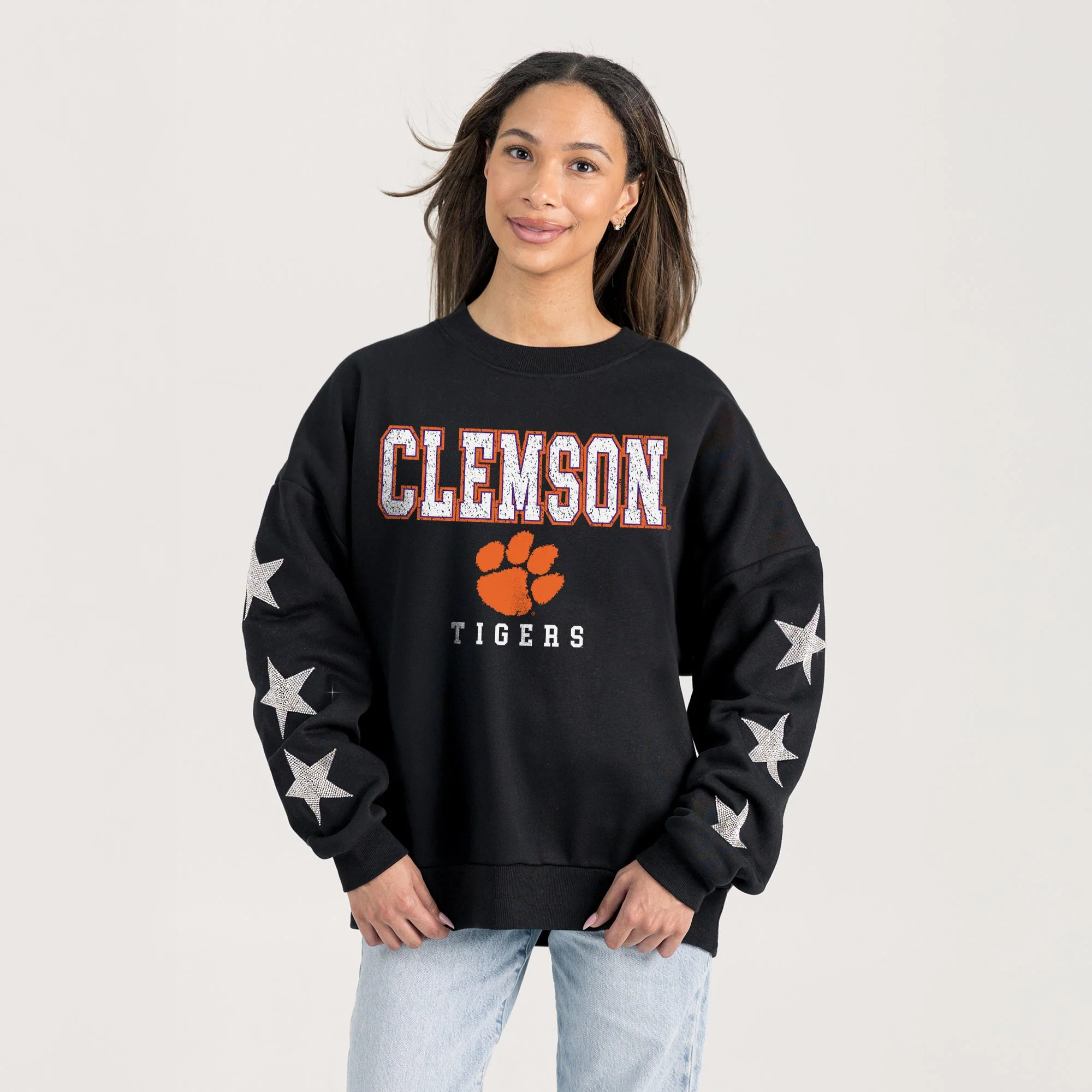 CLEMSON TIGERS VELOCITY STAR EMBELLISHED CREW SWEATSHIRT - Image 5