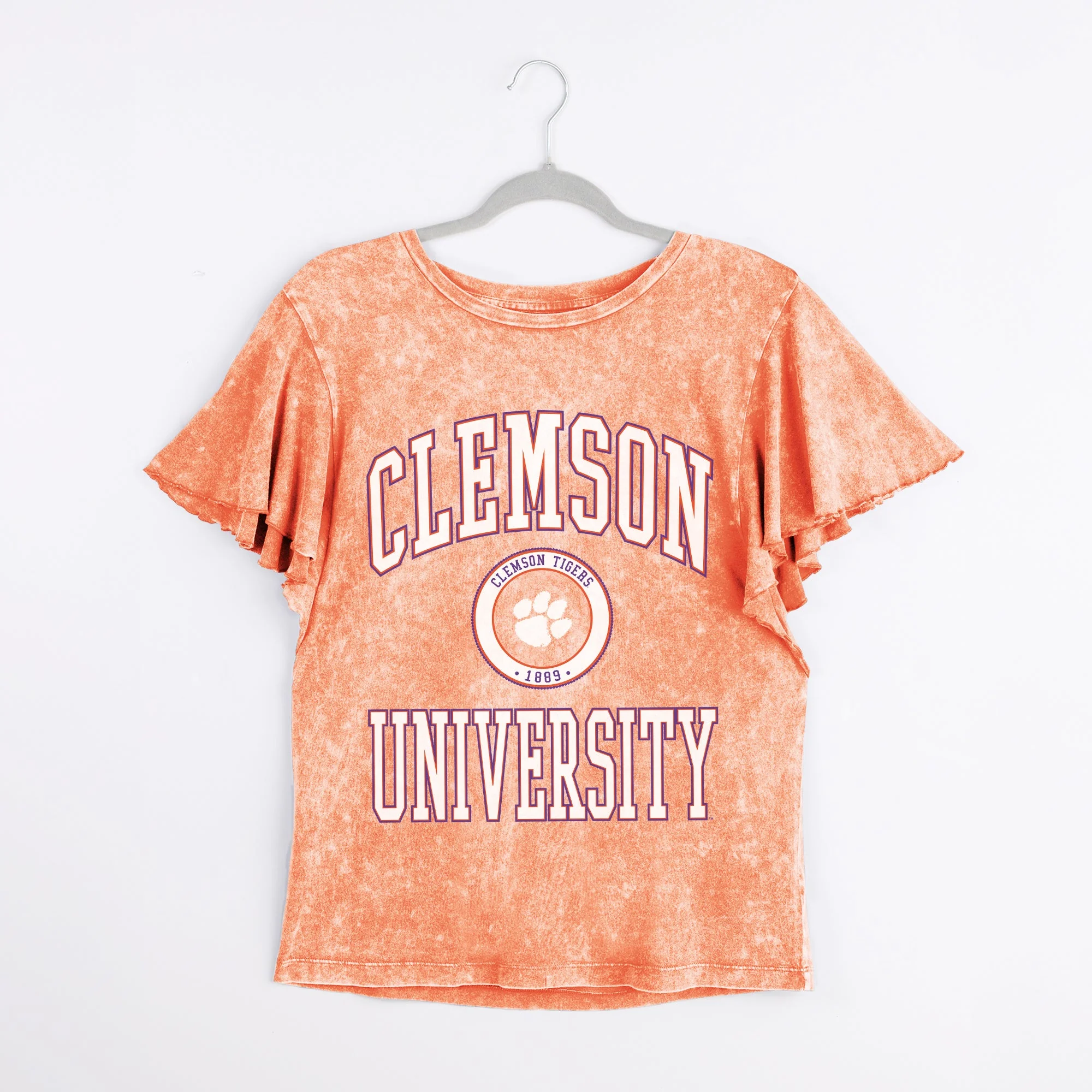 CLEMSON TIGERS VICTORY MODE FLUTTER SLEEVE TEE IN ORANGE - Image 6
