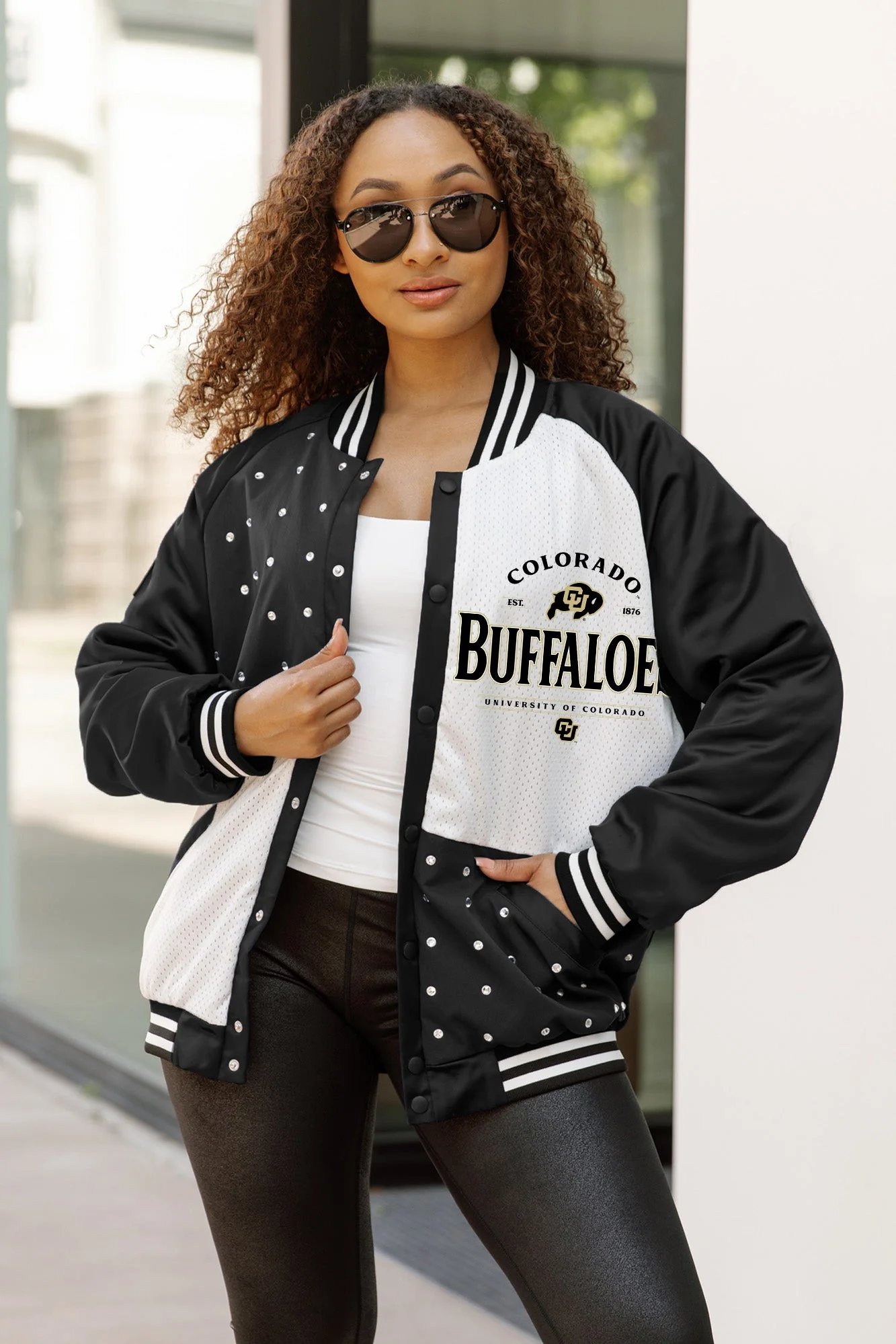 COLORADO BUFFALOES INNER DRIVE THROWBACK VARSITY BOMBER JACKET - Image 2