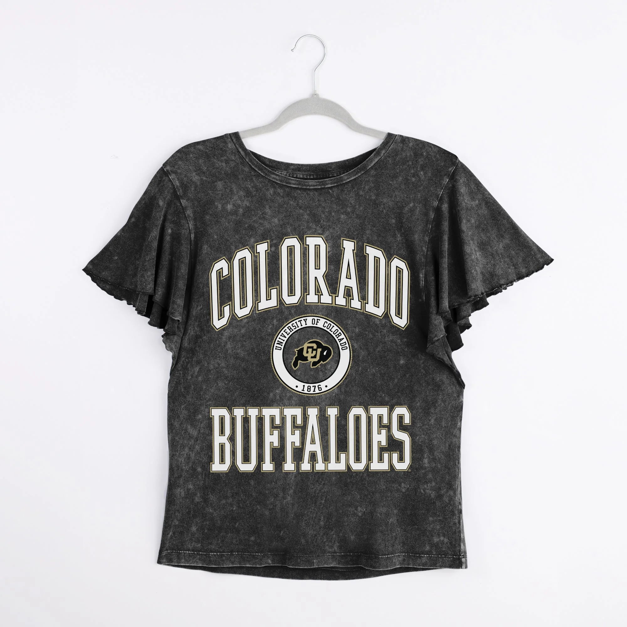 COLORADO BUFFALOES VICTORY MODE FLUTTER SLEEVE TEE IN BLACK - Image 8
