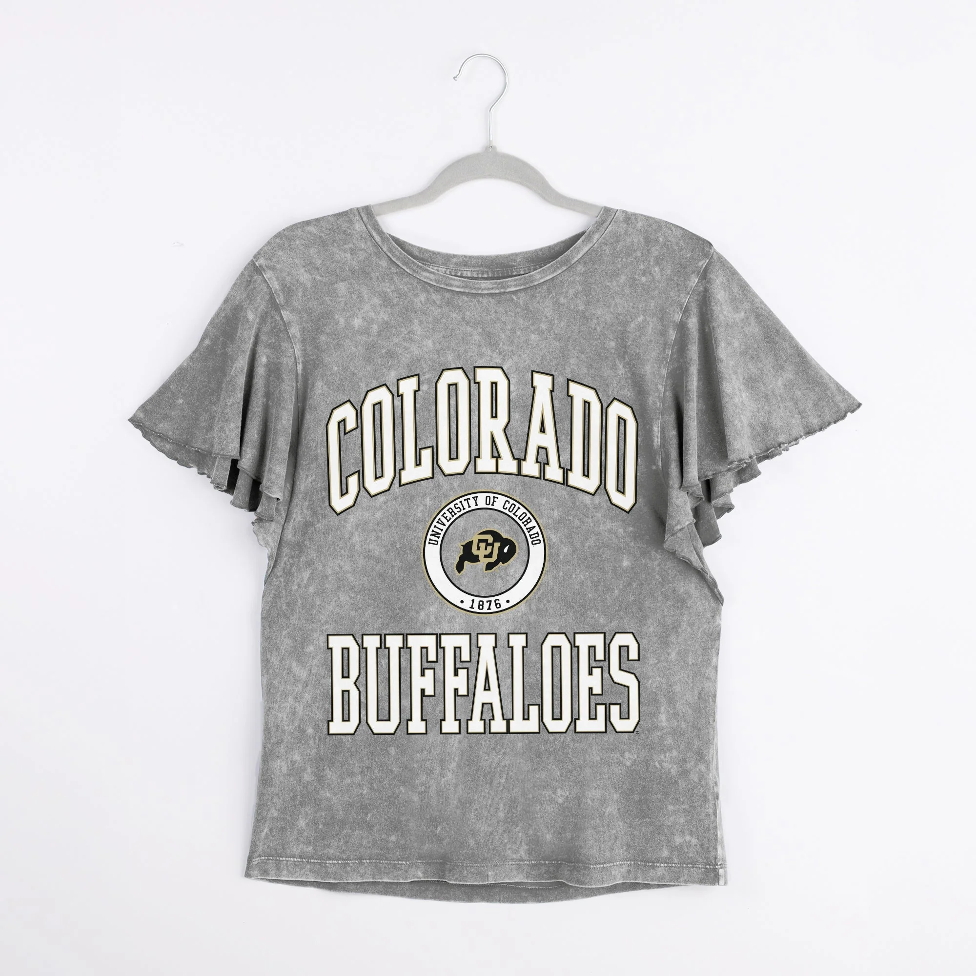 COLORADO BUFFALOES VICTORY MODE FLUTTER SLEEVE TEE IN GREY - Image 6