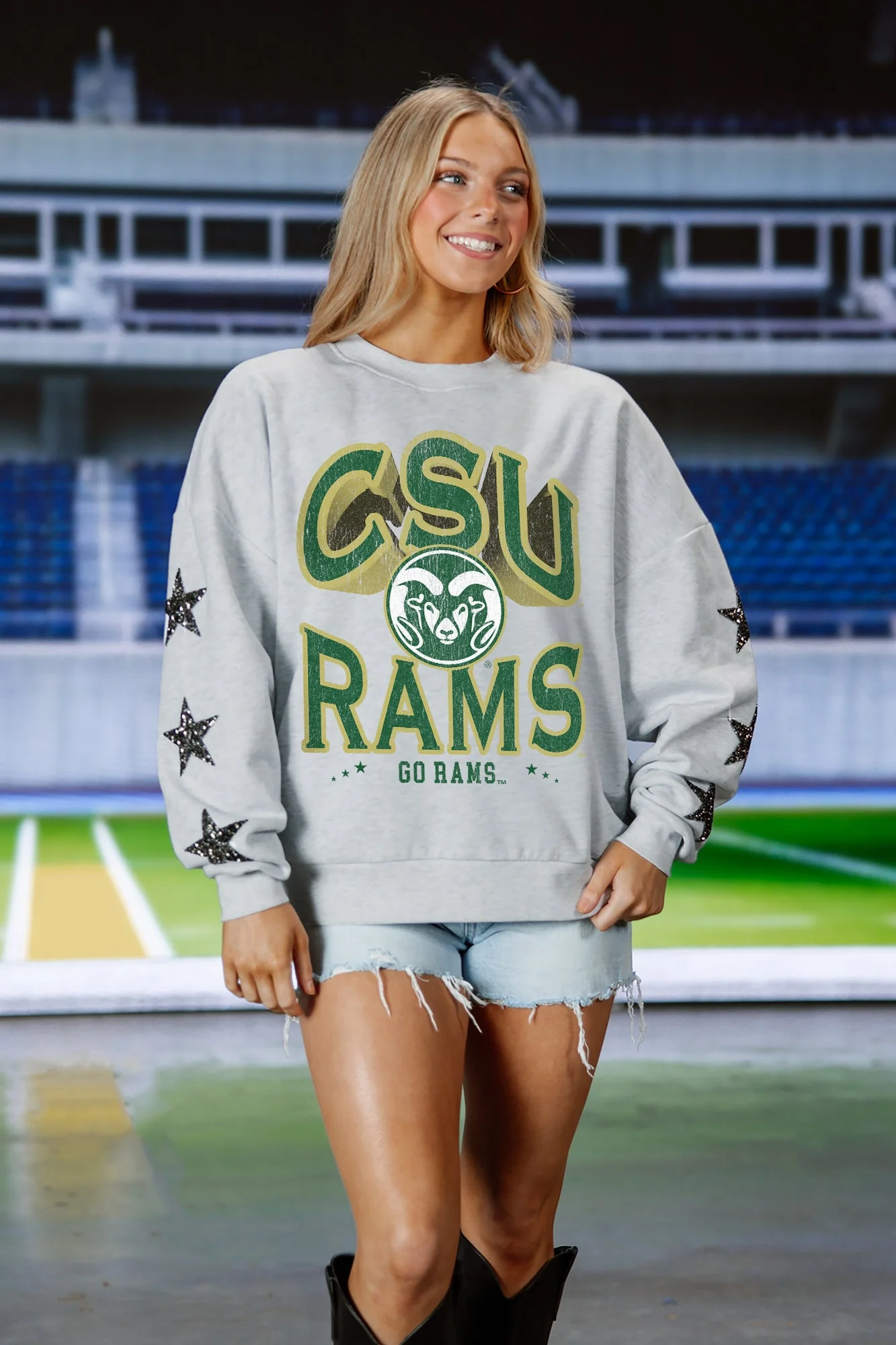 COLORADO STATE RAMS RESILIENCE STAR EMBELLISHED CREW SWEATSHIRT - Image 4