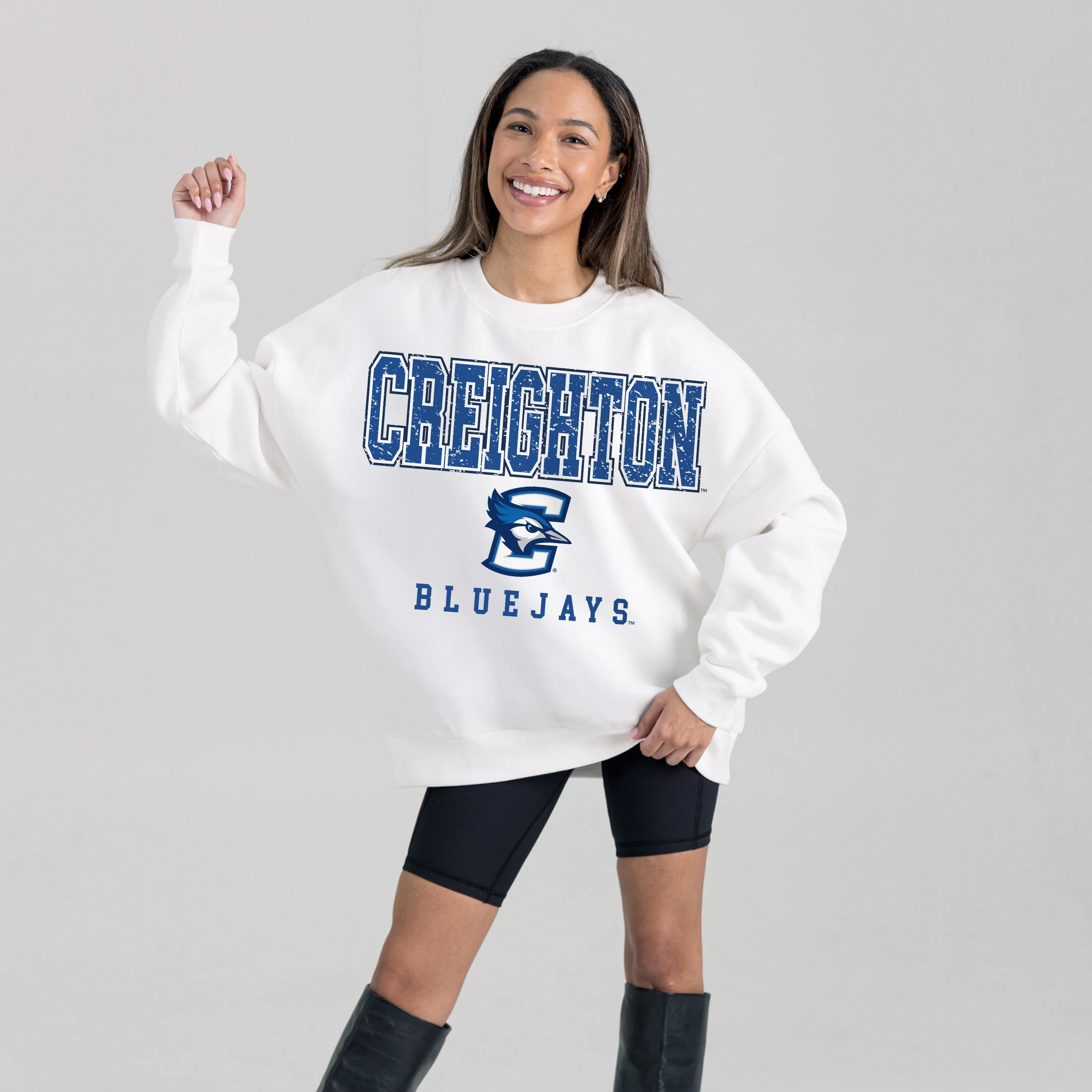 CREIGHTON BLUEJAYS FREESTYLE PREMIUM FLEECE CREWNECK PULLOVER - Image 4