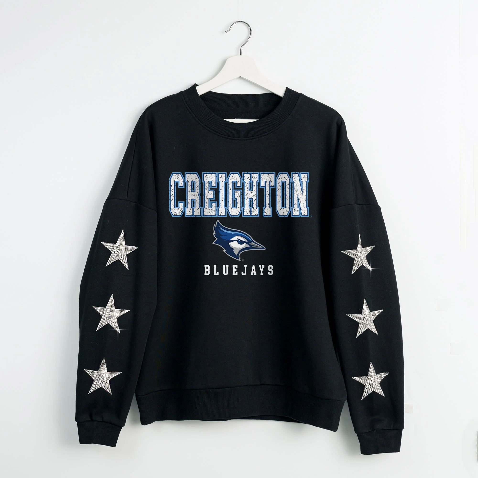 CREIGHTON BLUEJAYS VELOCITY STAR EMBELLISHED CREW SWEATSHIRT - Image 8