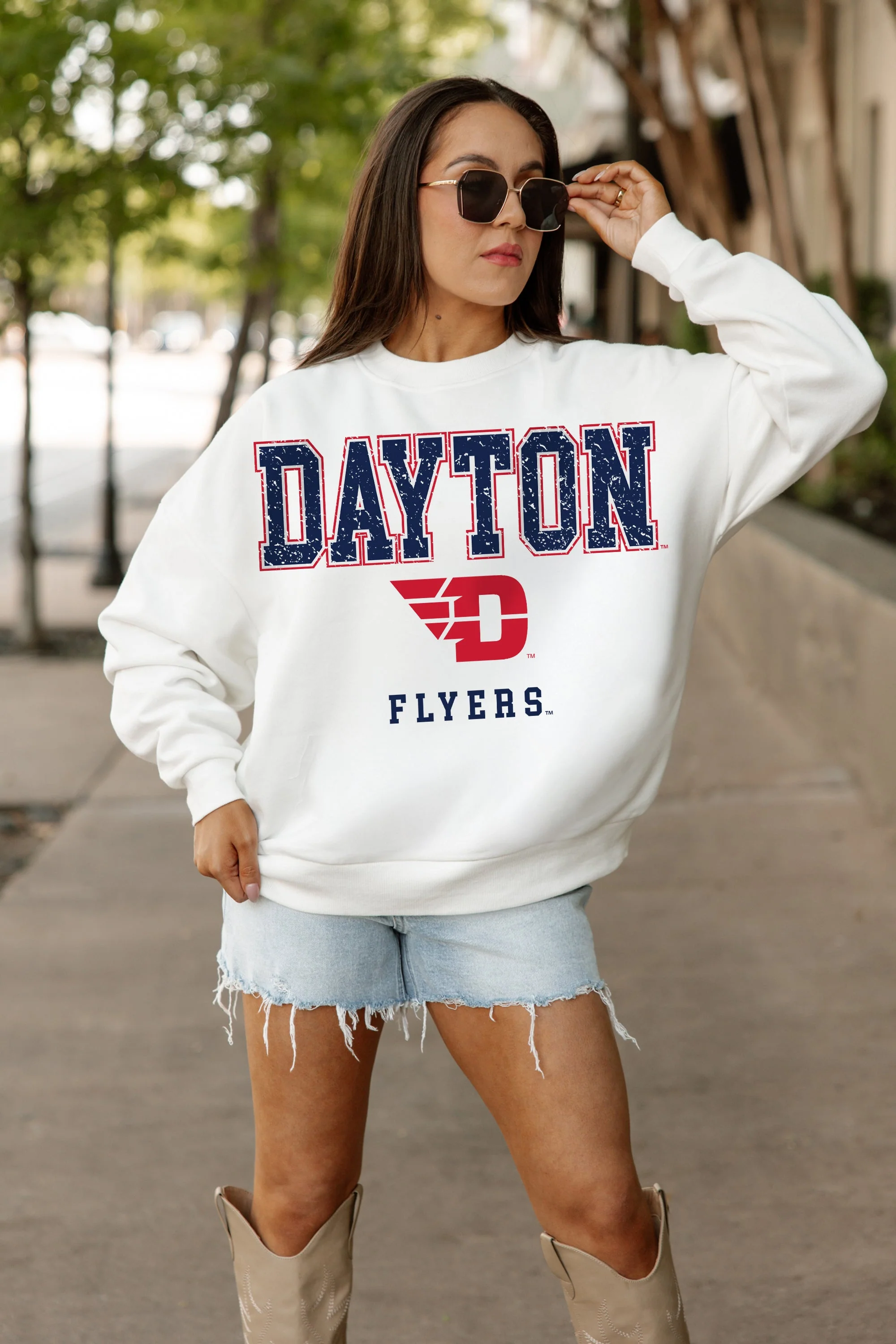 DAYTON FLYERS FREESTYLE PREMIUM FLEECE CREWNECK PULLOVER - Image 2