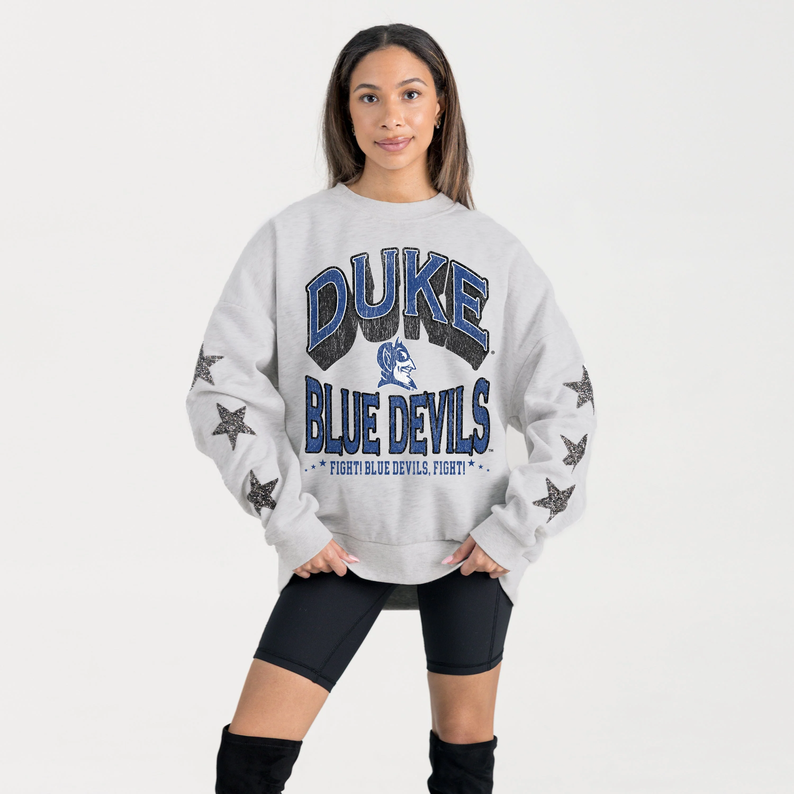 DUKE BLUE DEVILS RESILIENCE STAR EMBELLISHED CREW SWEATSHIRT - Image 5