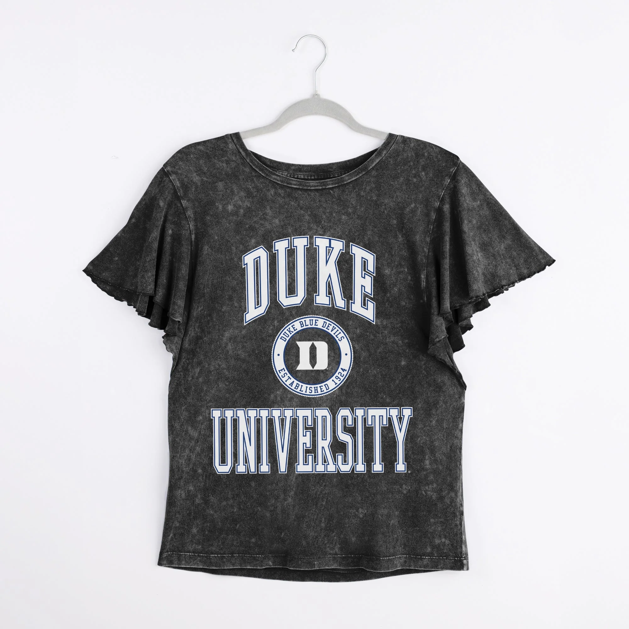 DUKE BLUE DEVILS VICTORY MODE FLUTTER SLEEVE TEE IN BLACK - Image 8