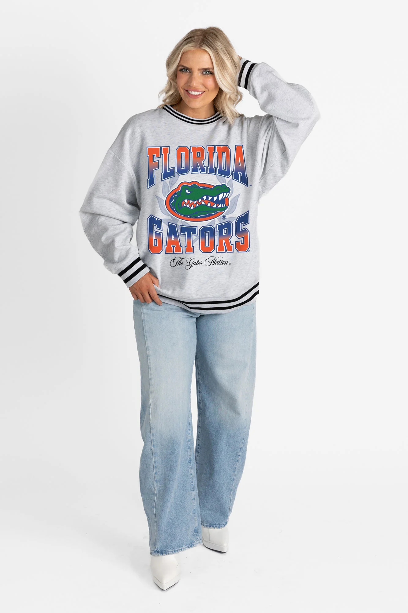 FLORIDA GATORS FADE ROUTE CREW FLEECE RINGER SWEATSHIRT - Image 6