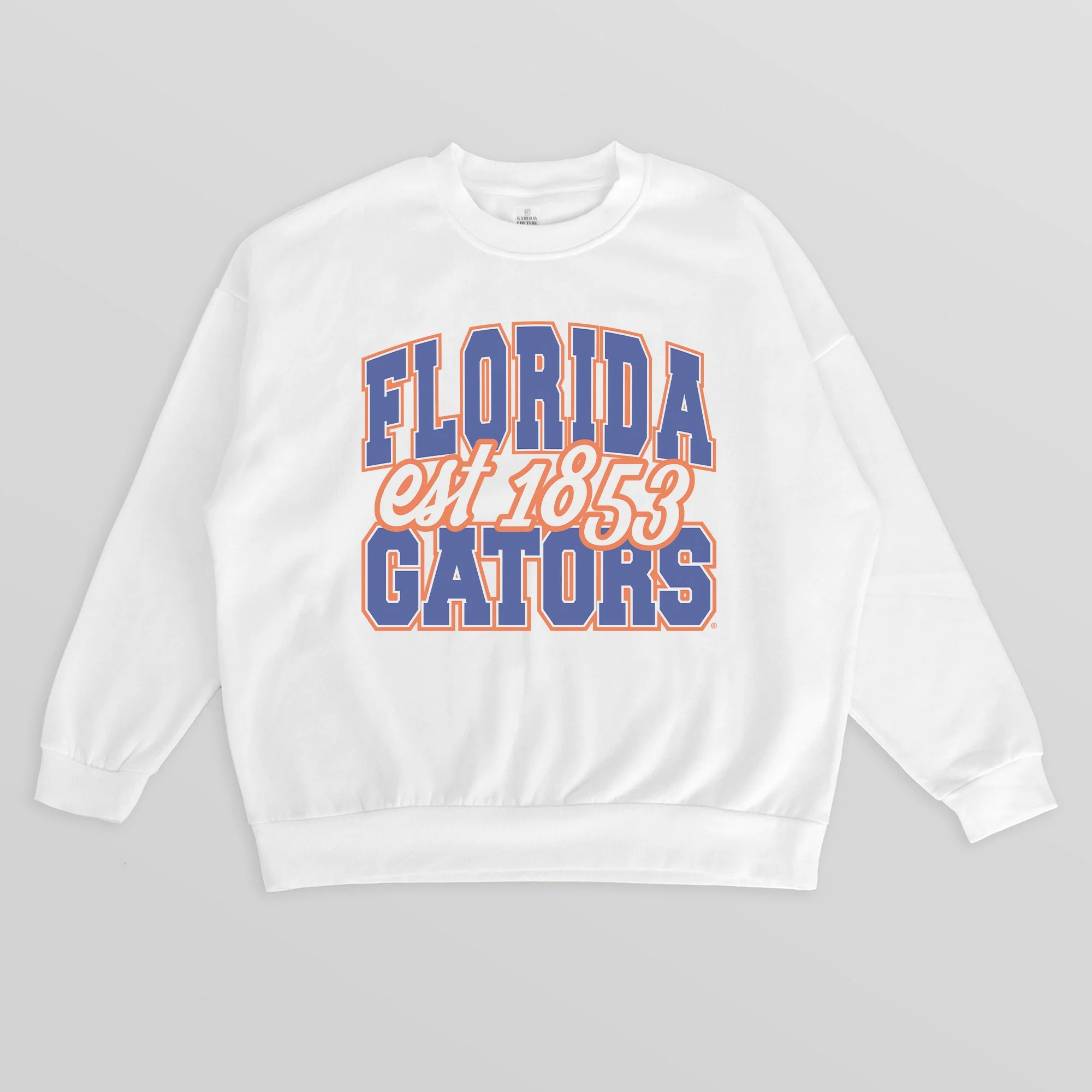 FLORIDA GATORS FADED FORMATION PREMIUM FLEECE DROP SHOULDER CREWNECK PULLOVER