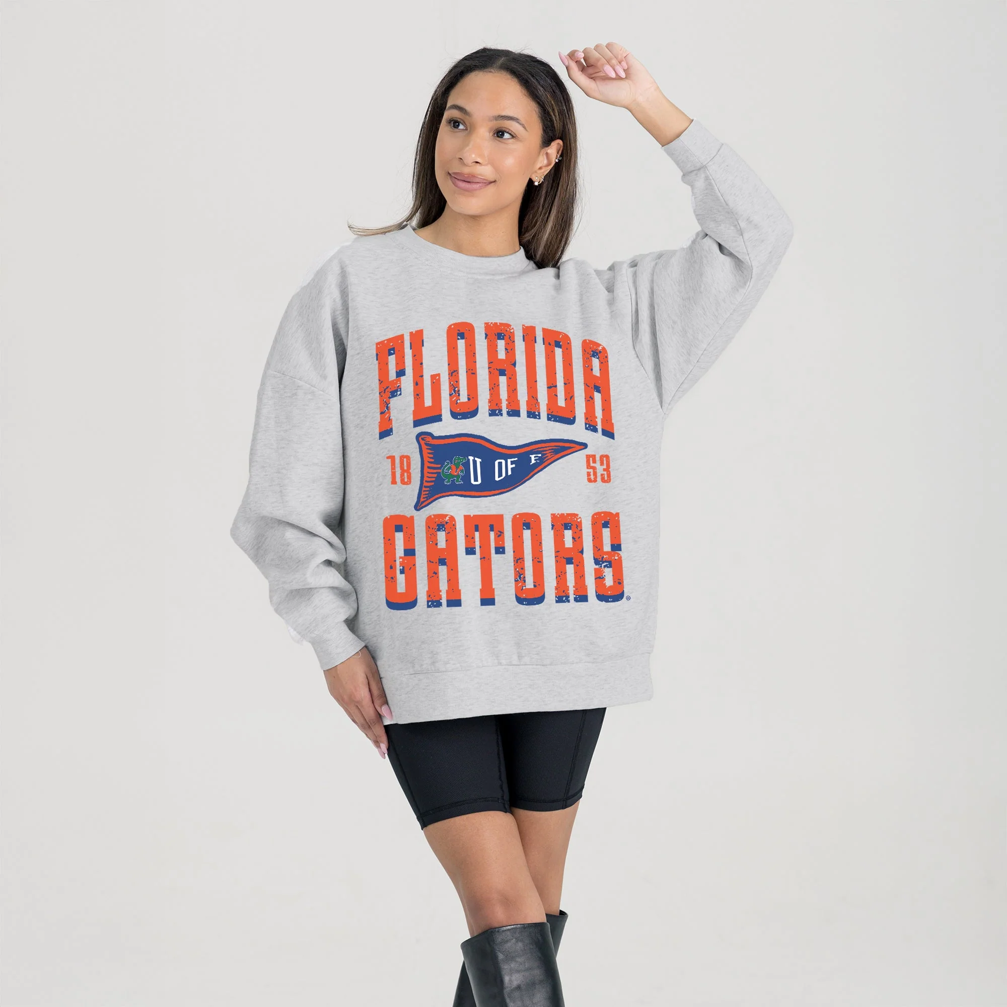 FLORIDA GATORS PENNANT PRIDE PREMIUM FLEECE DROP SHOULDER CREWNECK PULLOVER - Image 4