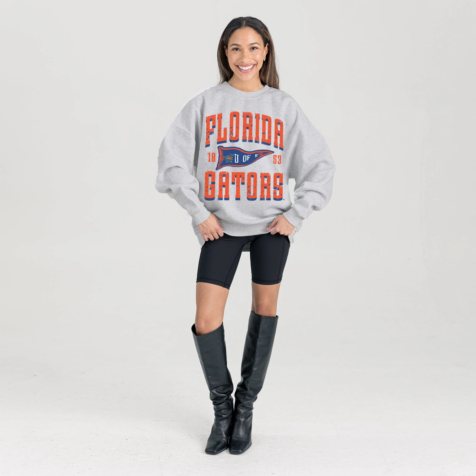 FLORIDA GATORS PENNANT PRIDE PREMIUM FLEECE DROP SHOULDER CREWNECK PULLOVER - Image 6