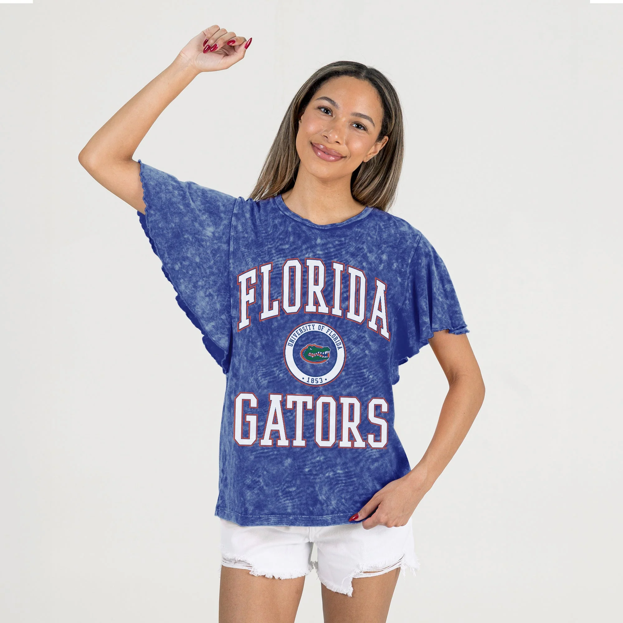 FLORIDA GATORS VICTORY MODE FLUTTER SLEEVE TEE IN ROYAL - Image 4