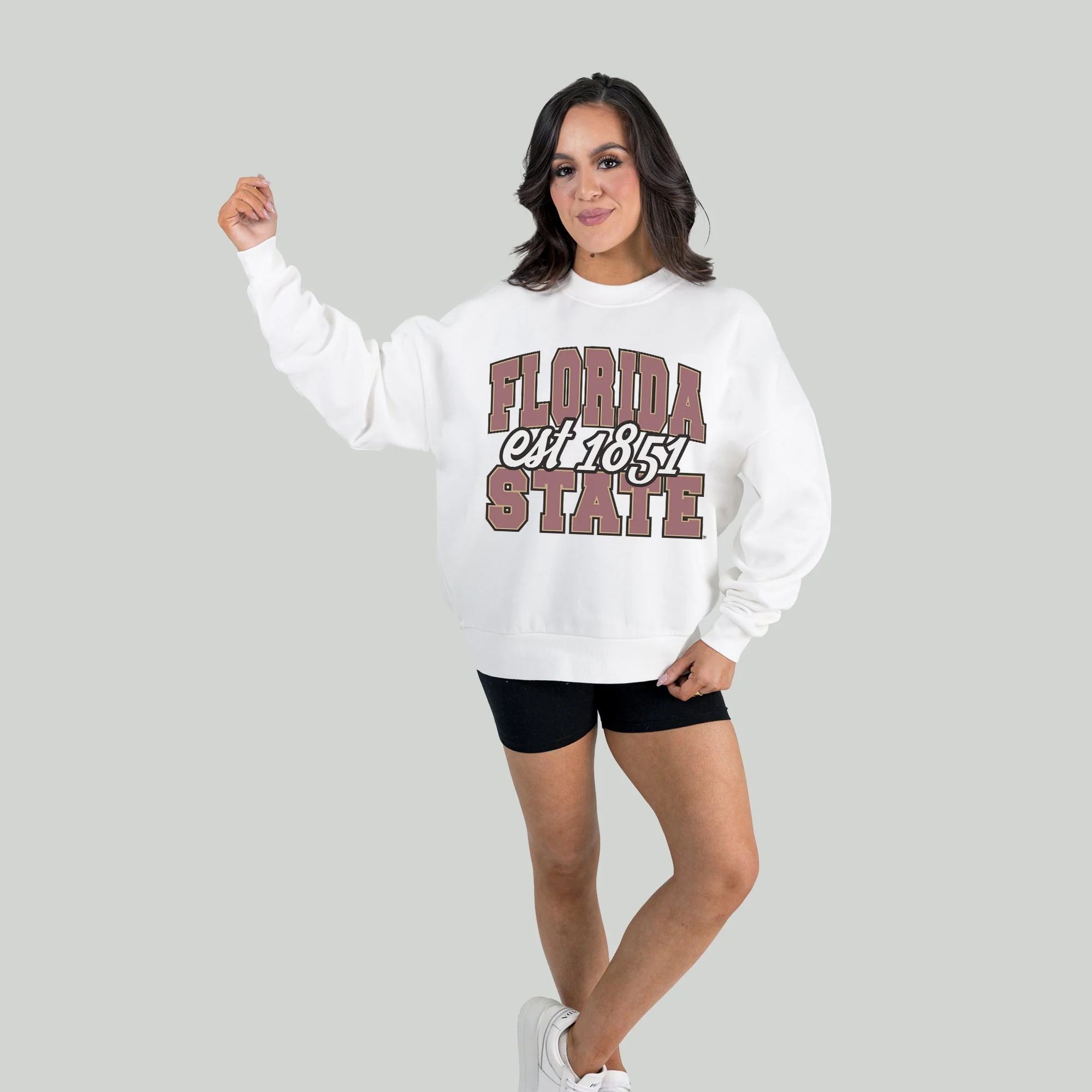 FLORIDA STATE SEMINOLES FADED FORMATION PREMIUM FLEECE DROP SHOULDER CREWNECK PULLOVER - Image 4