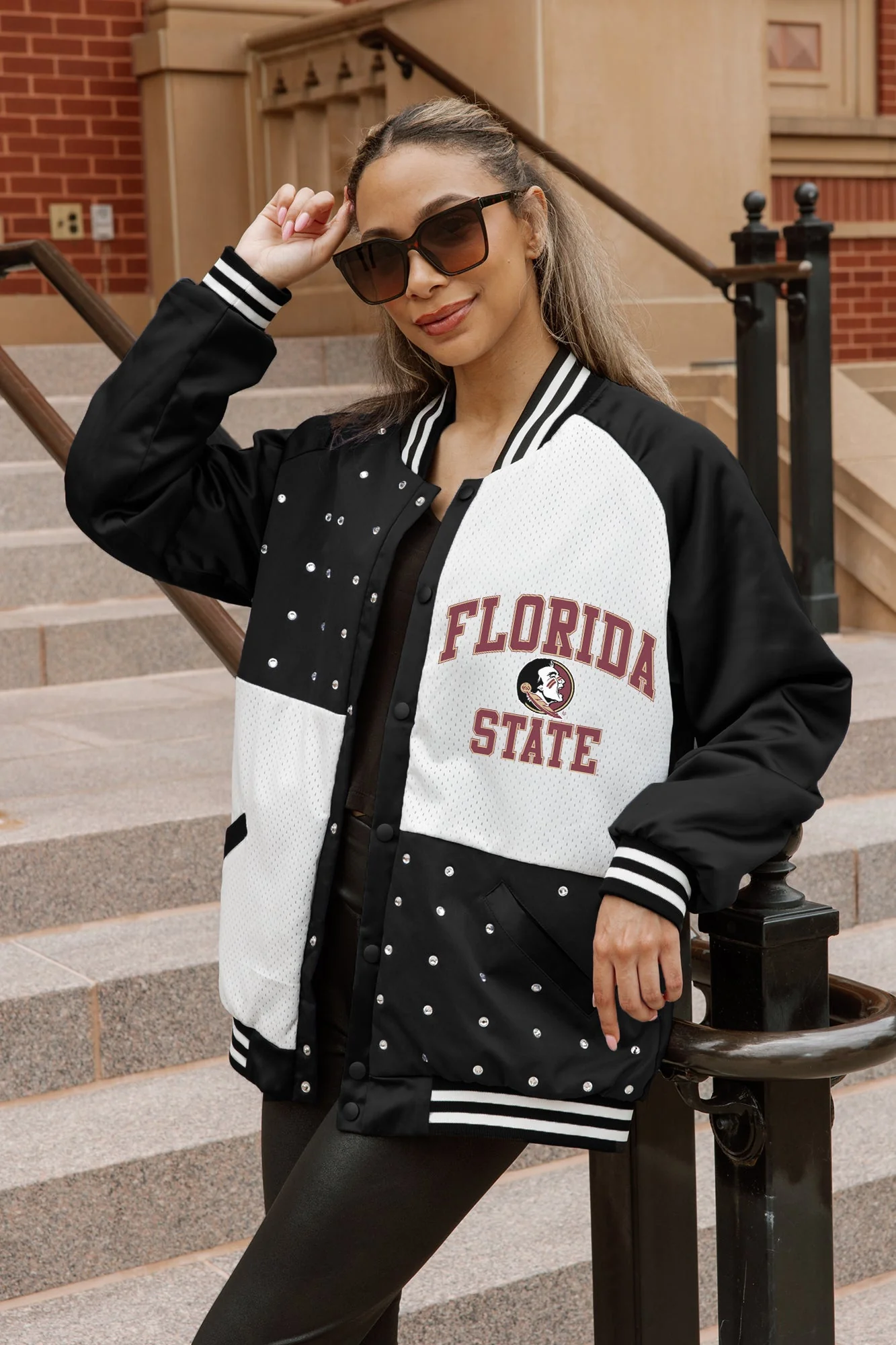 FLORIDA STATE SEMINOLES REFINED RIVALRY THROWBACK VARSITY BOMBER JACKET