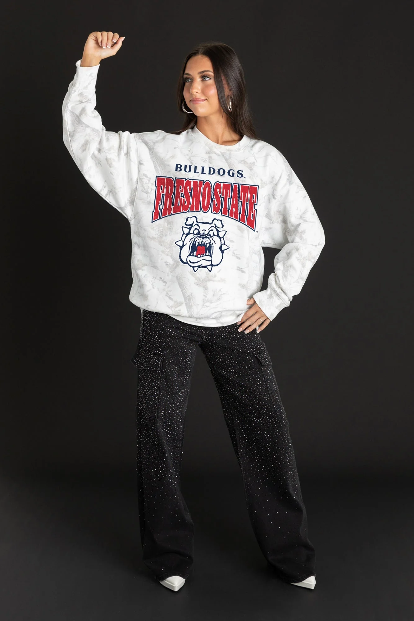 FRESNO STATE BULLDOGS RALLY READY PREMIUM DROP SHOULDER CAMO PULLOVER - Image 3