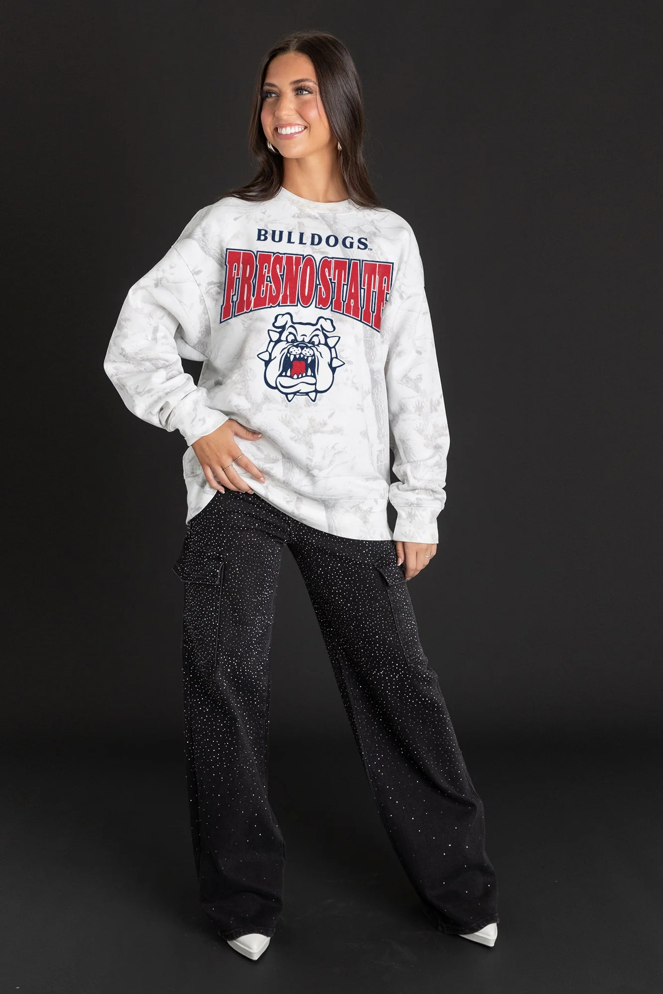 FRESNO STATE BULLDOGS RALLY READY PREMIUM DROP SHOULDER CAMO PULLOVER - Image 4