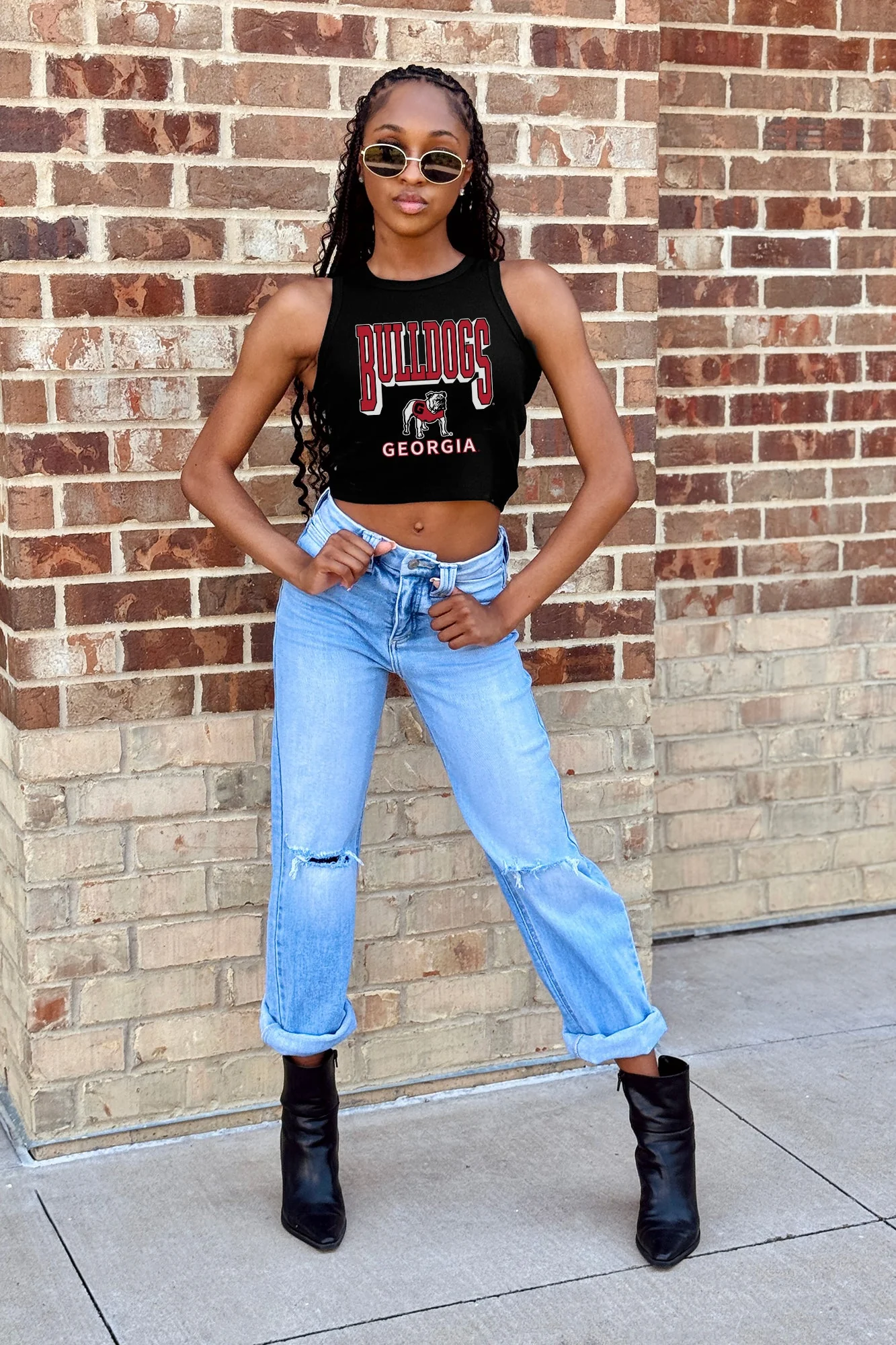 GEORGIA BULLDOGS PURE VICTORY ESSENTIAL RIBBED CROP TANK - Image 2