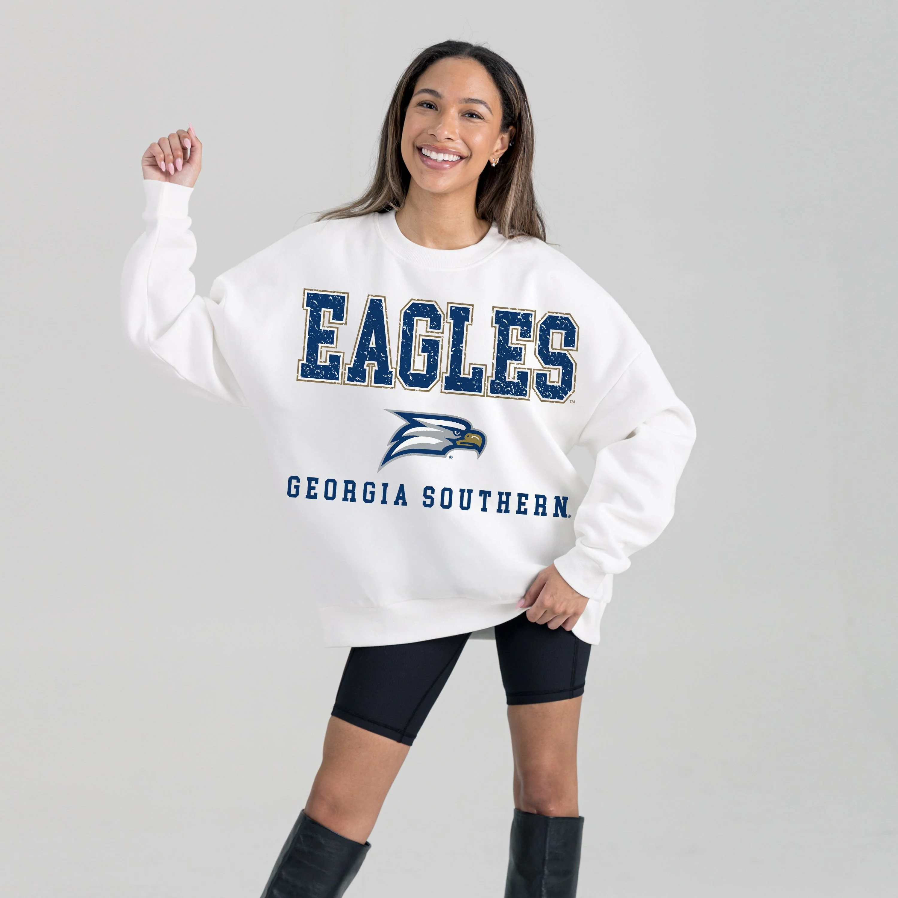 GEORGIA SOUTHERN EAGLES FREESTYLE PREMIUM FLEECE CREWNECK PULLOVER - Image 4