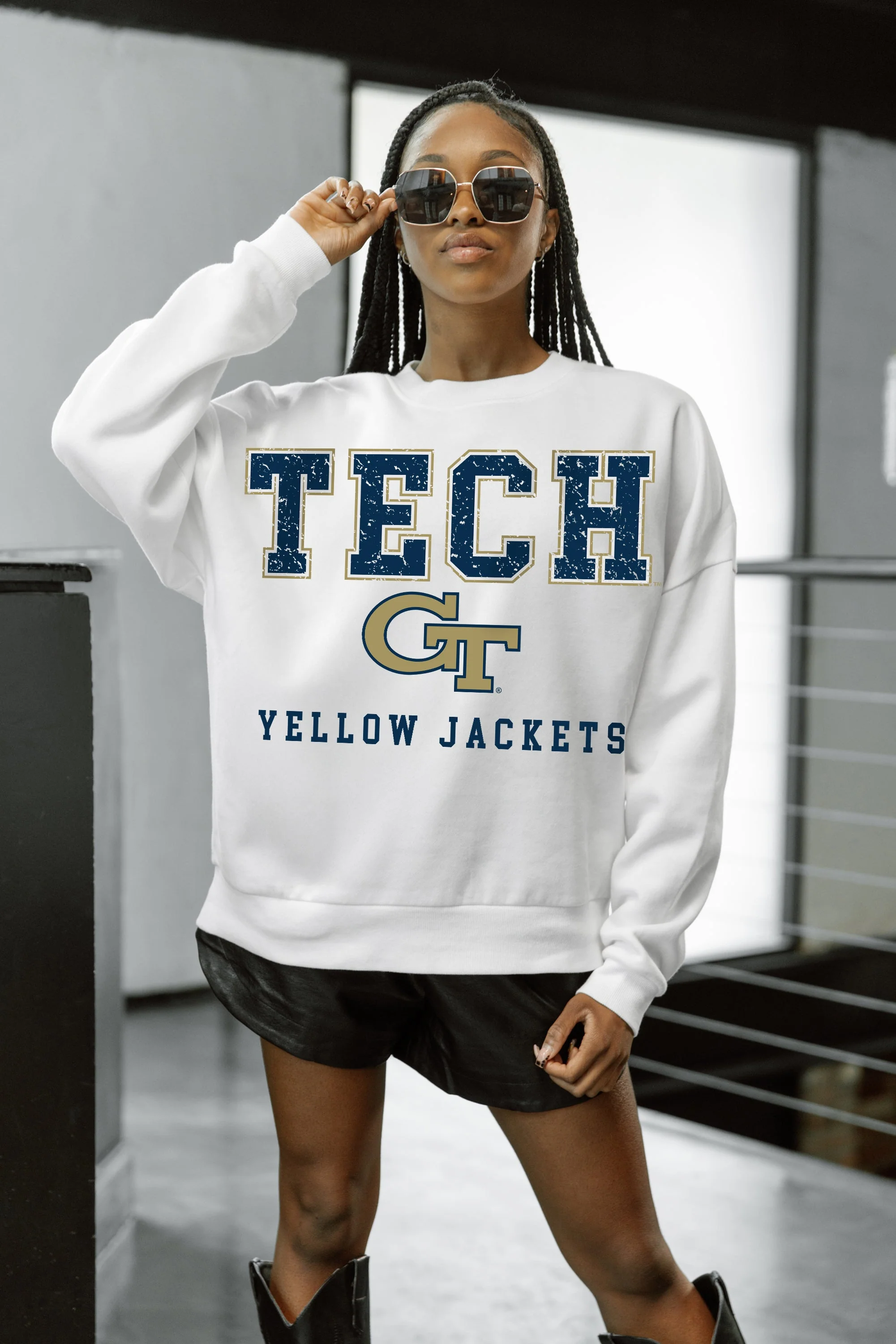 GEORGIA TECH YELLOW JACKETS FREESTYLE PREMIUM FLEECE CREWNECK PULLOVER - Image 3