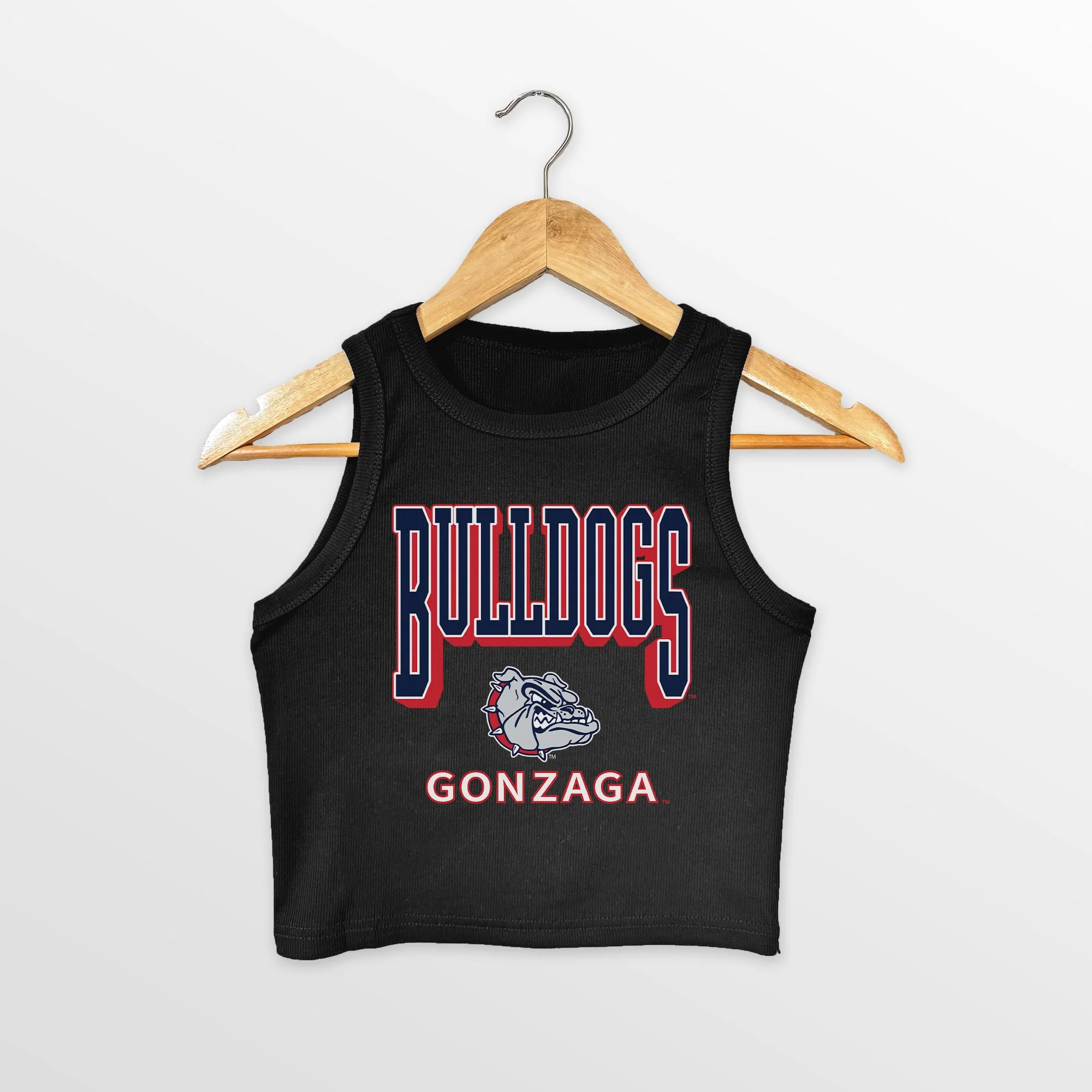 GONZAGA BULLDOGS PURE VICTORY ESSENTIAL RIBBED CROP TANK