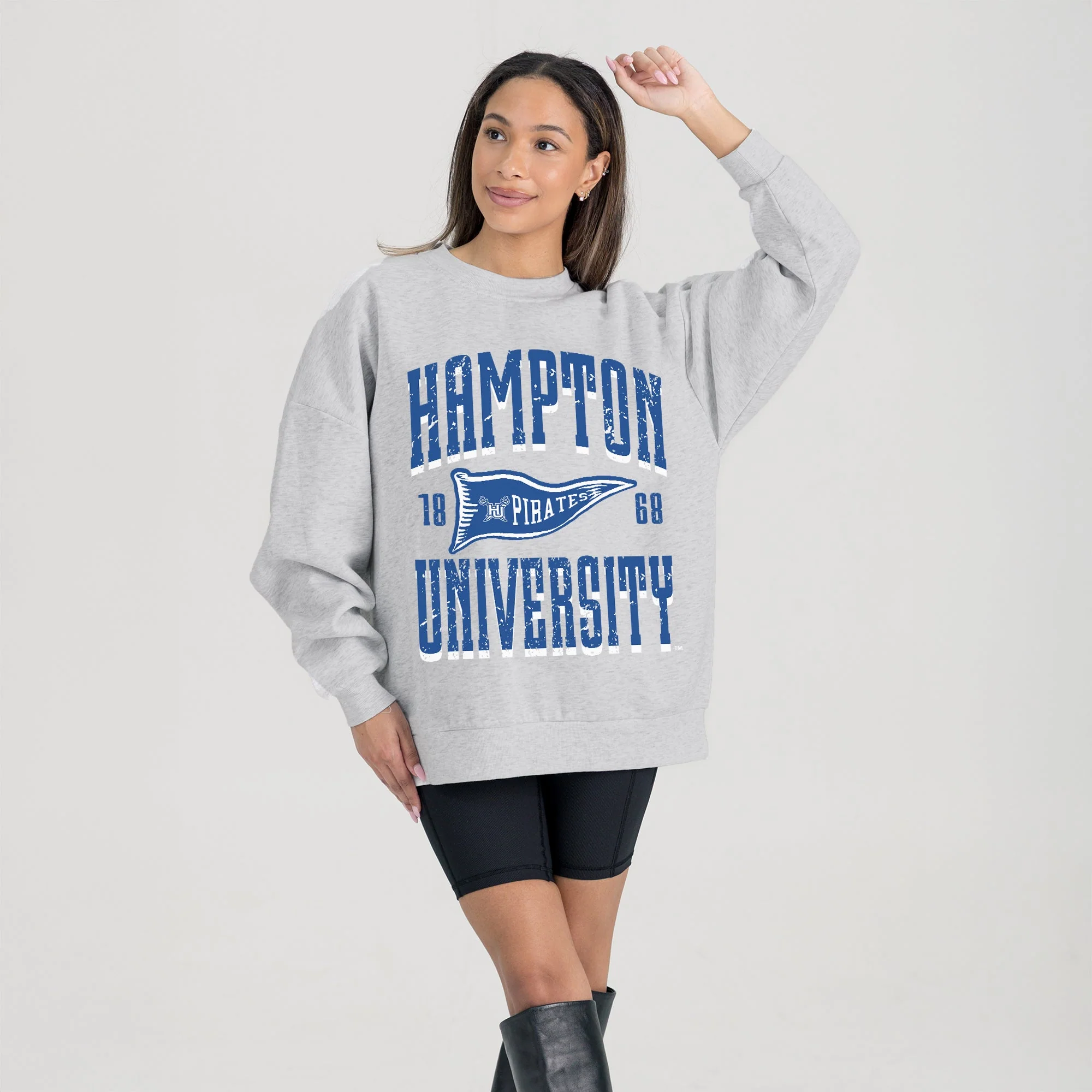 HAMPTON PIRATES PENNANT PRIDE PREMIUM FLEECE DROP SHOULDER CREWNECK PULLOVER - Image 4