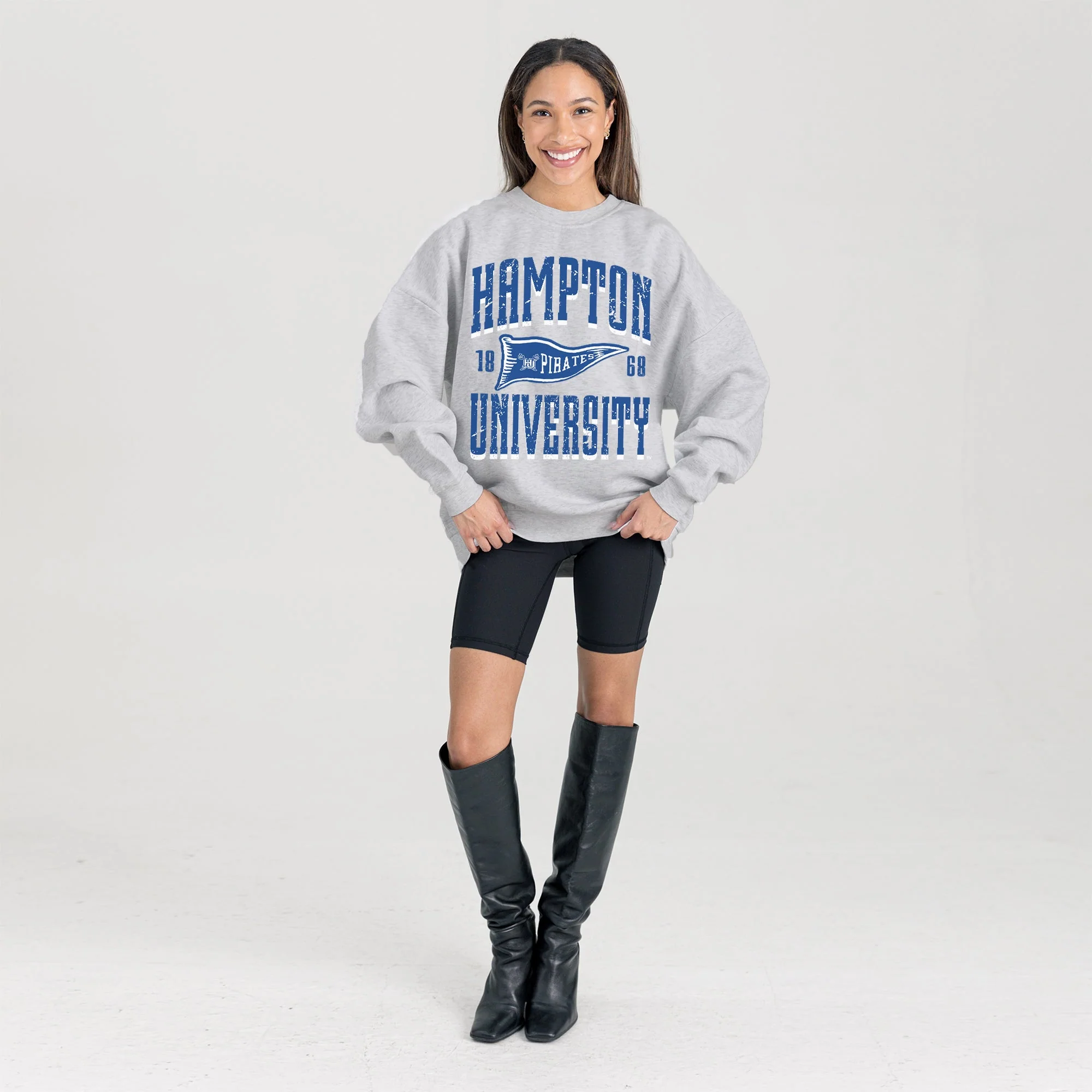 HAMPTON PIRATES PENNANT PRIDE PREMIUM FLEECE DROP SHOULDER CREWNECK PULLOVER - Image 6