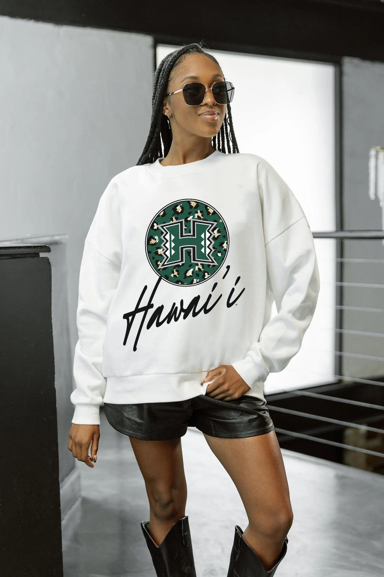 HAWAII RAINBOW WARRIORS WILD BREAKTHROUGH PREMIUM FLEECE CREWNECK PULLOVER - Image 3