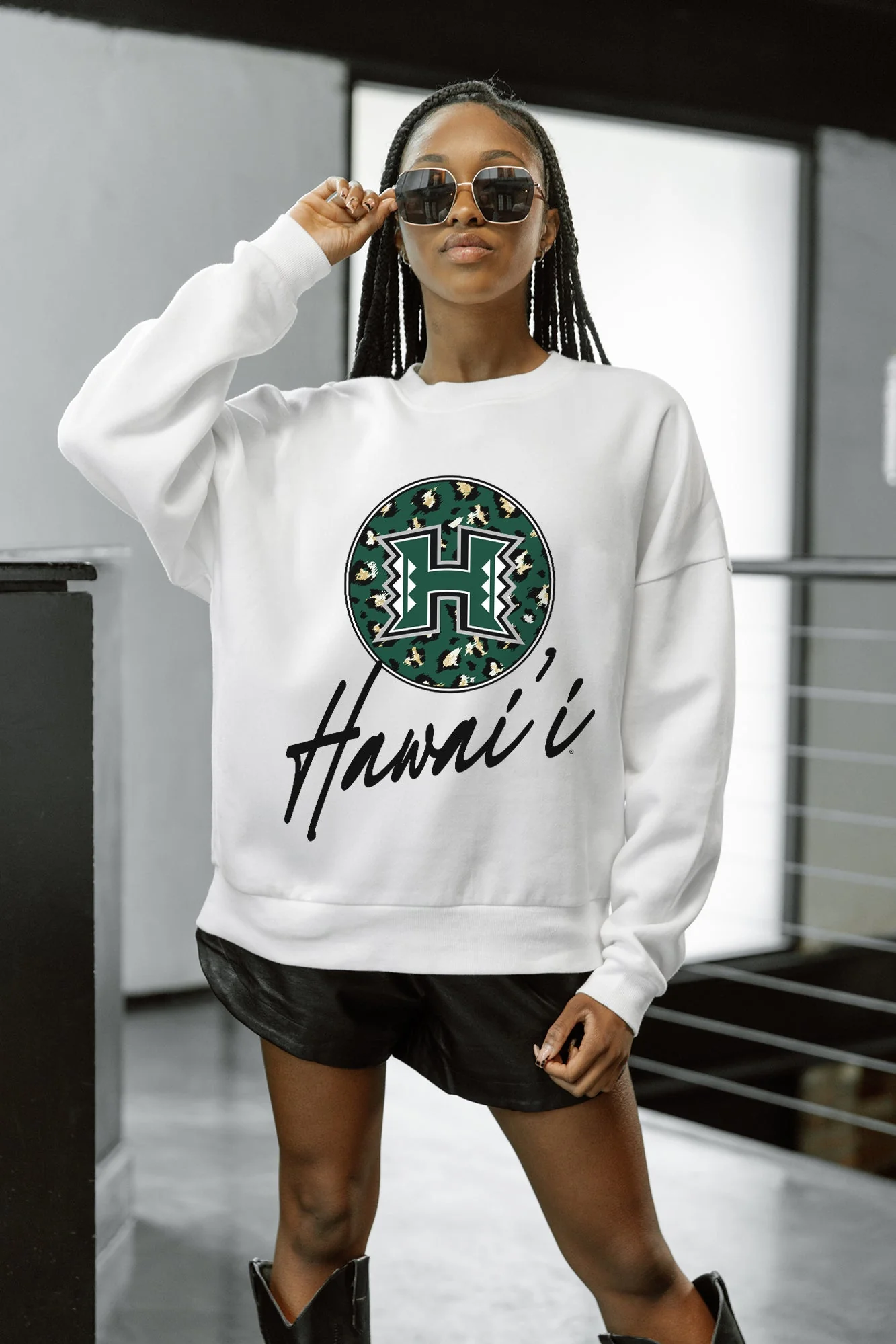HAWAII RAINBOW WARRIORS WILD BREAKTHROUGH PREMIUM FLEECE CREWNECK PULLOVER - Image 4