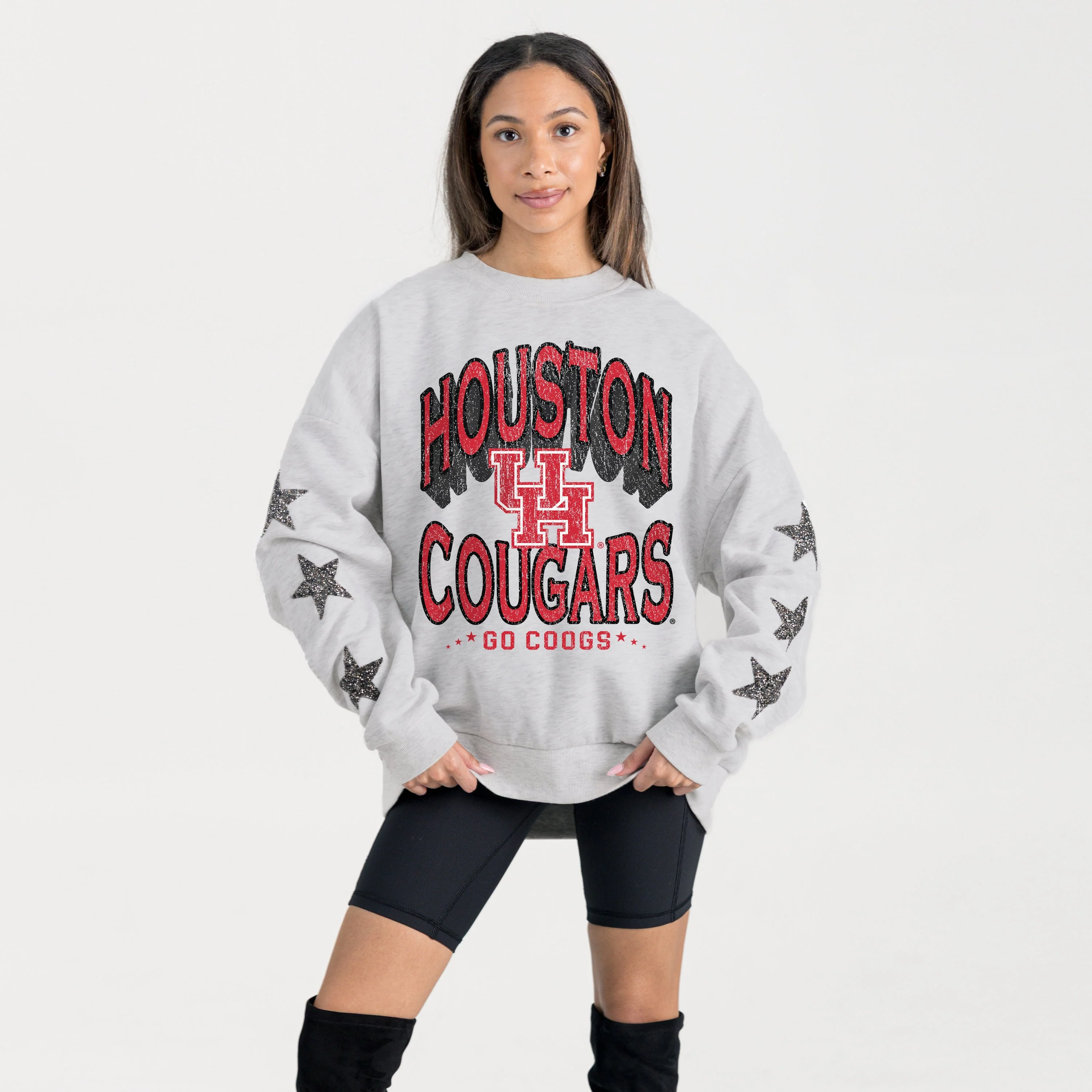 HOUSTON COUGARS RESILIENCE STAR EMBELLISHED CREW SWEATSHIRT - Image 5