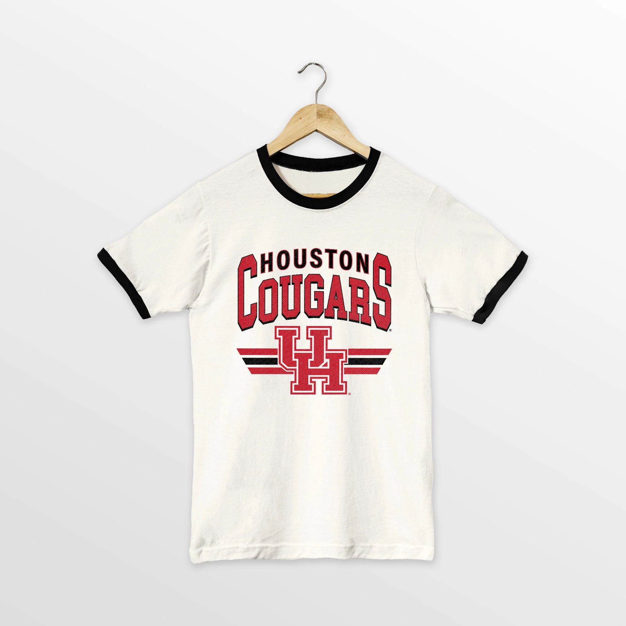 HOUSTON COUGARS SWIFT STRIKE VINTAGE RINGER TEE