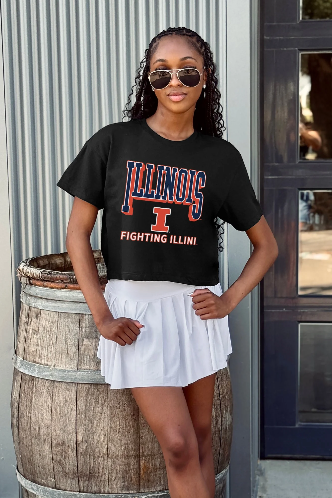 ILLINOIS FIGHTING ILLINI PURE VICTORY CLASSIC CROP TEE - Image 2