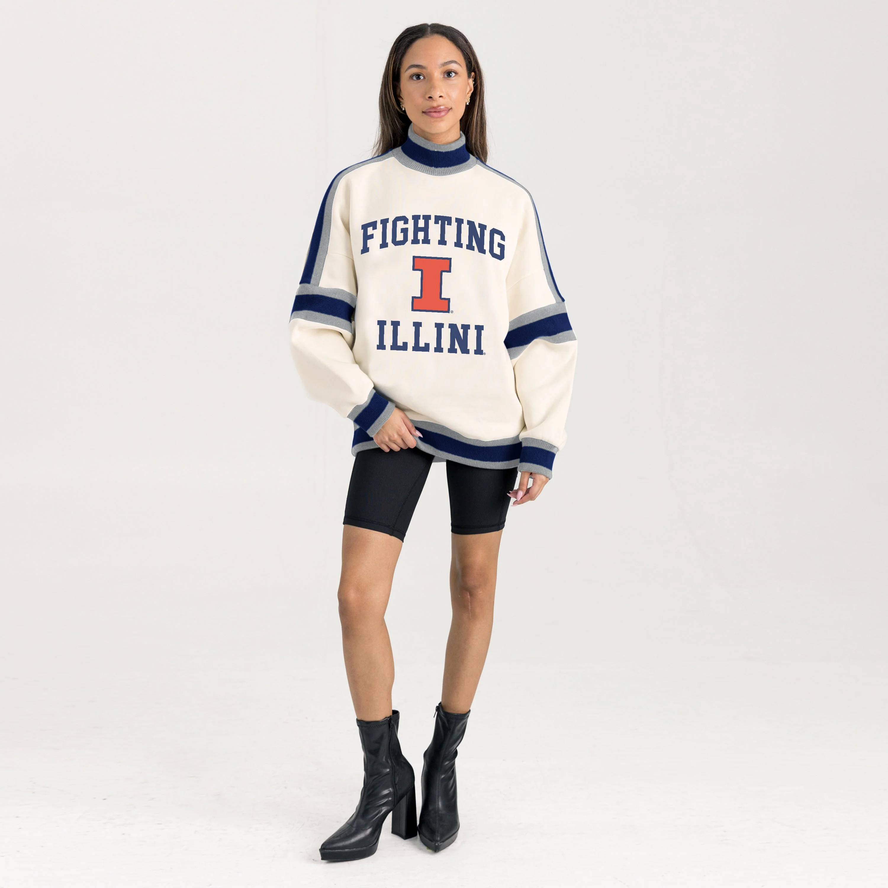 ILLINOIS FIGHTING ILLINI VIVID MOTION COLORBLOCK TURTLENECK PULLOVER - Image 7