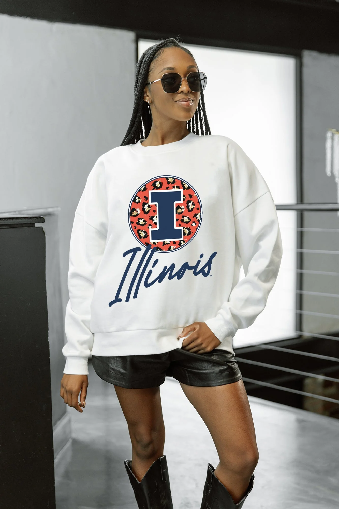 ILLINOIS FIGHTING ILLINI WILD BREAKTHROUGH PREMIUM FLEECE CREWNECK PULLOVER - Image 3