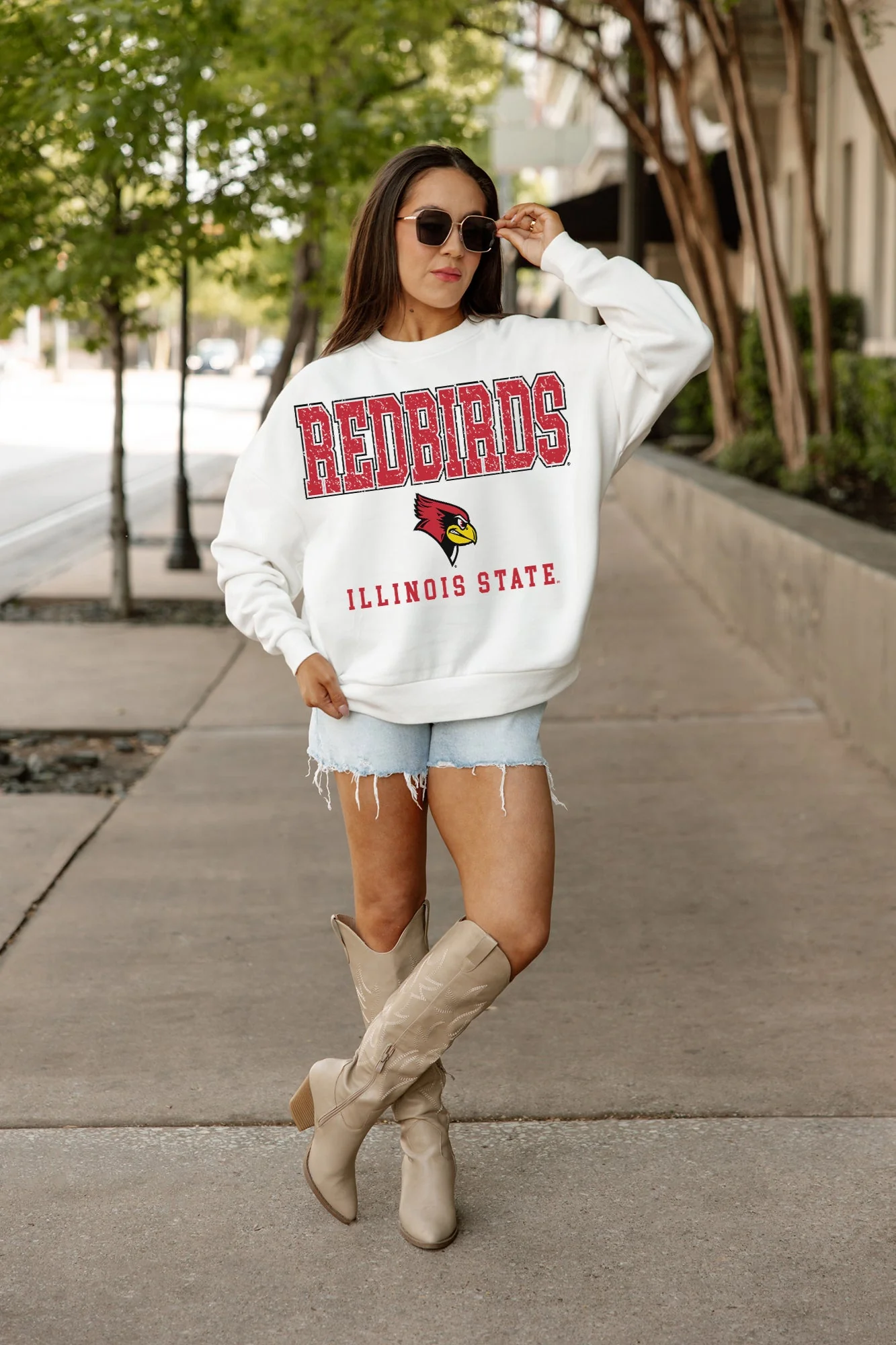 ILLINOIS STATE REDBIRDS FREESTYLE PREMIUM FLEECE CREWNECK PULLOVER