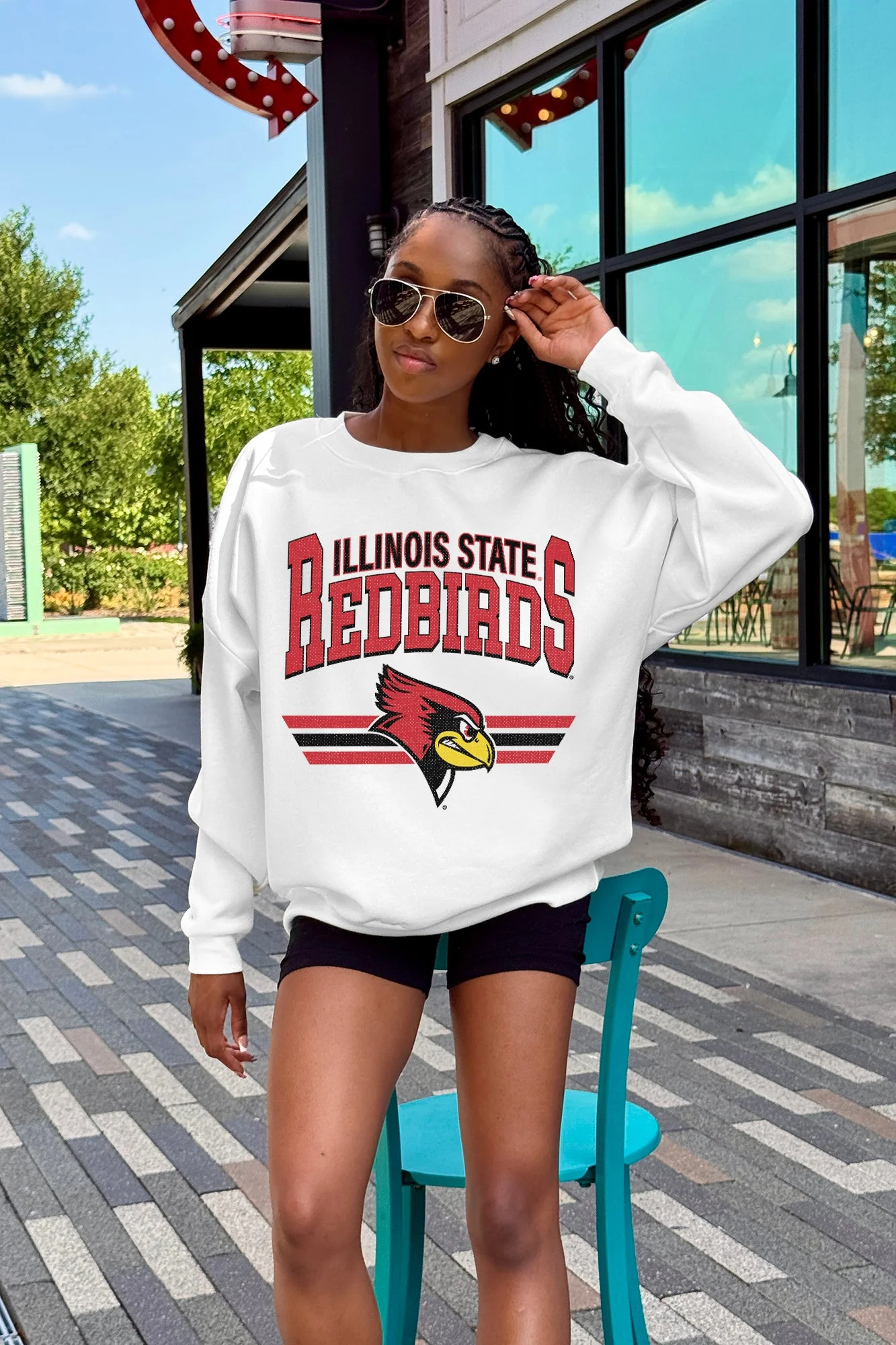 ILLINOIS STATE REDBIRDS SWIFT STRIKE PREMIUM FLEECE DROP SHOULDER CREWNECK PULLOVER - Image 2