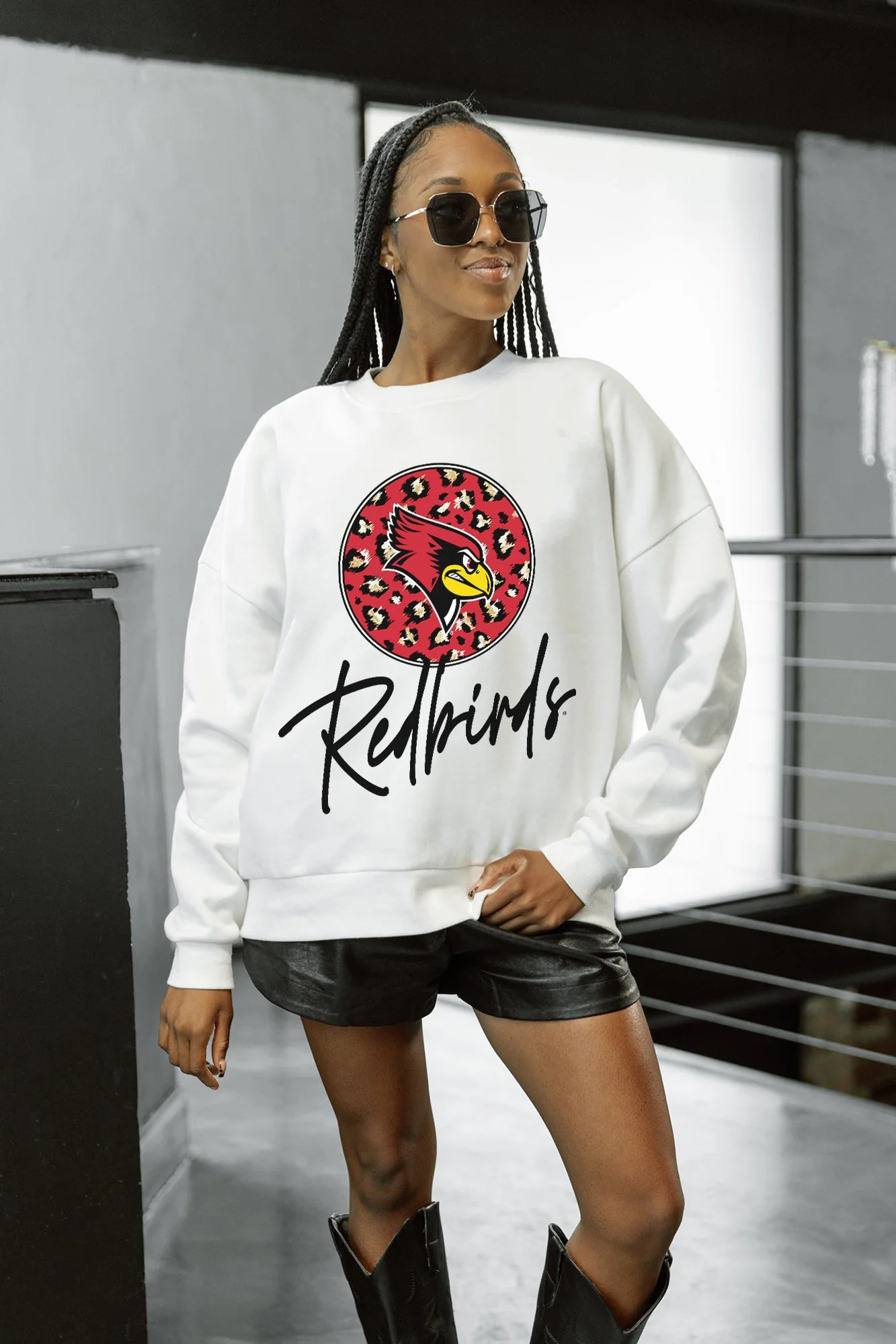 ILLINOIS STATE REDBIRDS WILD BREAKTHROUGH PREMIUM FLEECE CREWNECK PULLOVER - Image 3