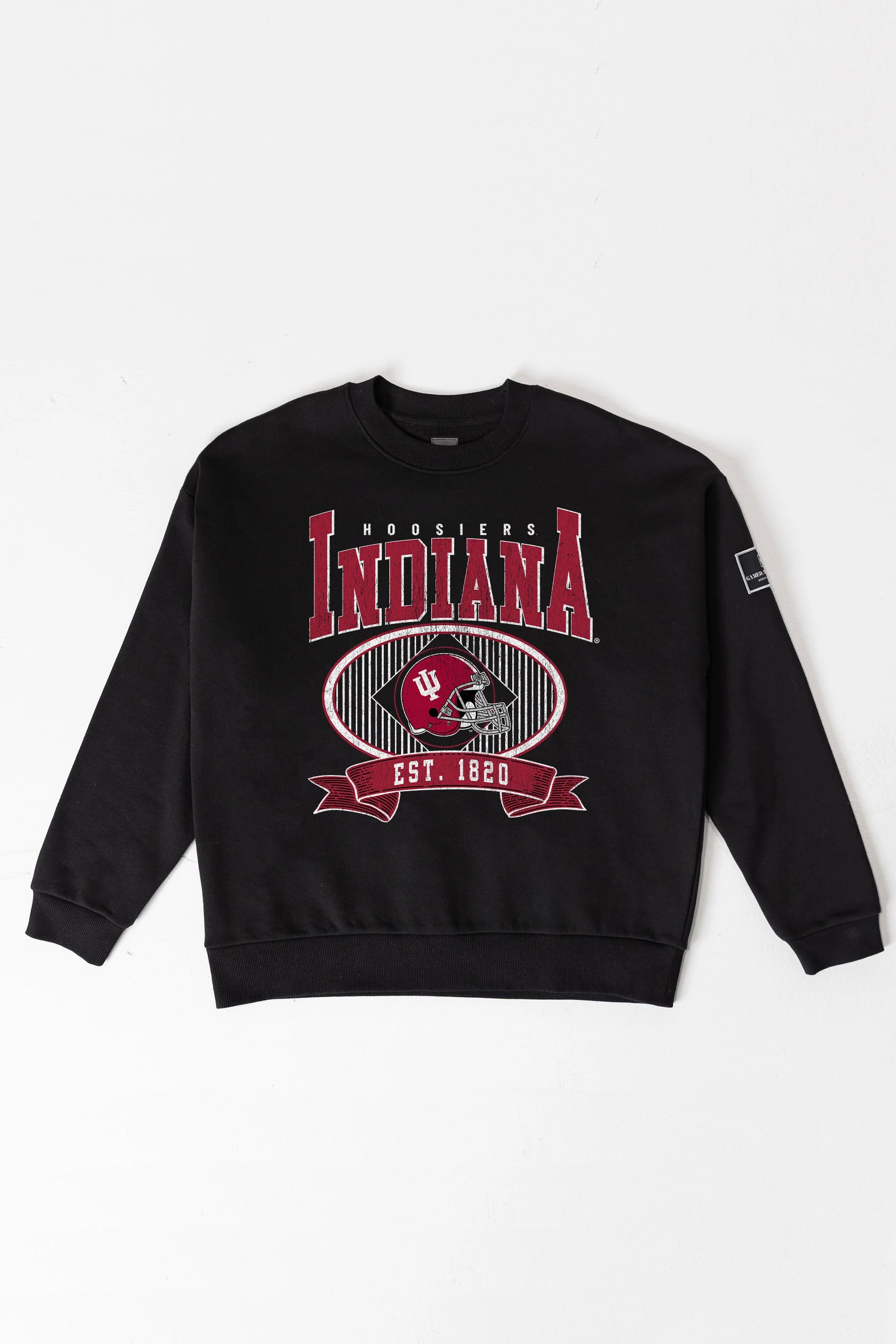 INDIANA HOOSIERS BOLD CHEERS BLACK LABEL PREMIUM FLEECE CREW SWEATSHIRT - Image 8