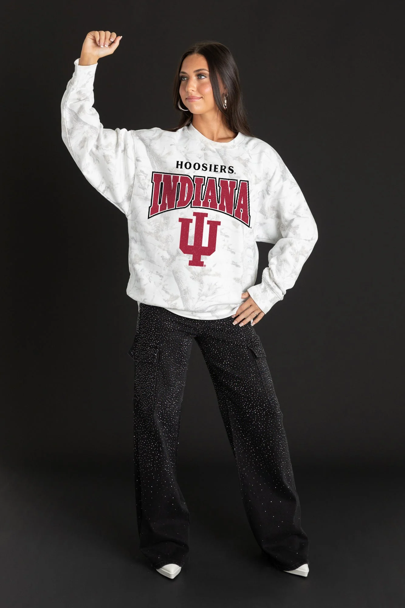 INDIANA HOOSIERS RALLY READY PREMIUM DROP SHOULDER CAMO PULLOVER - Image 3