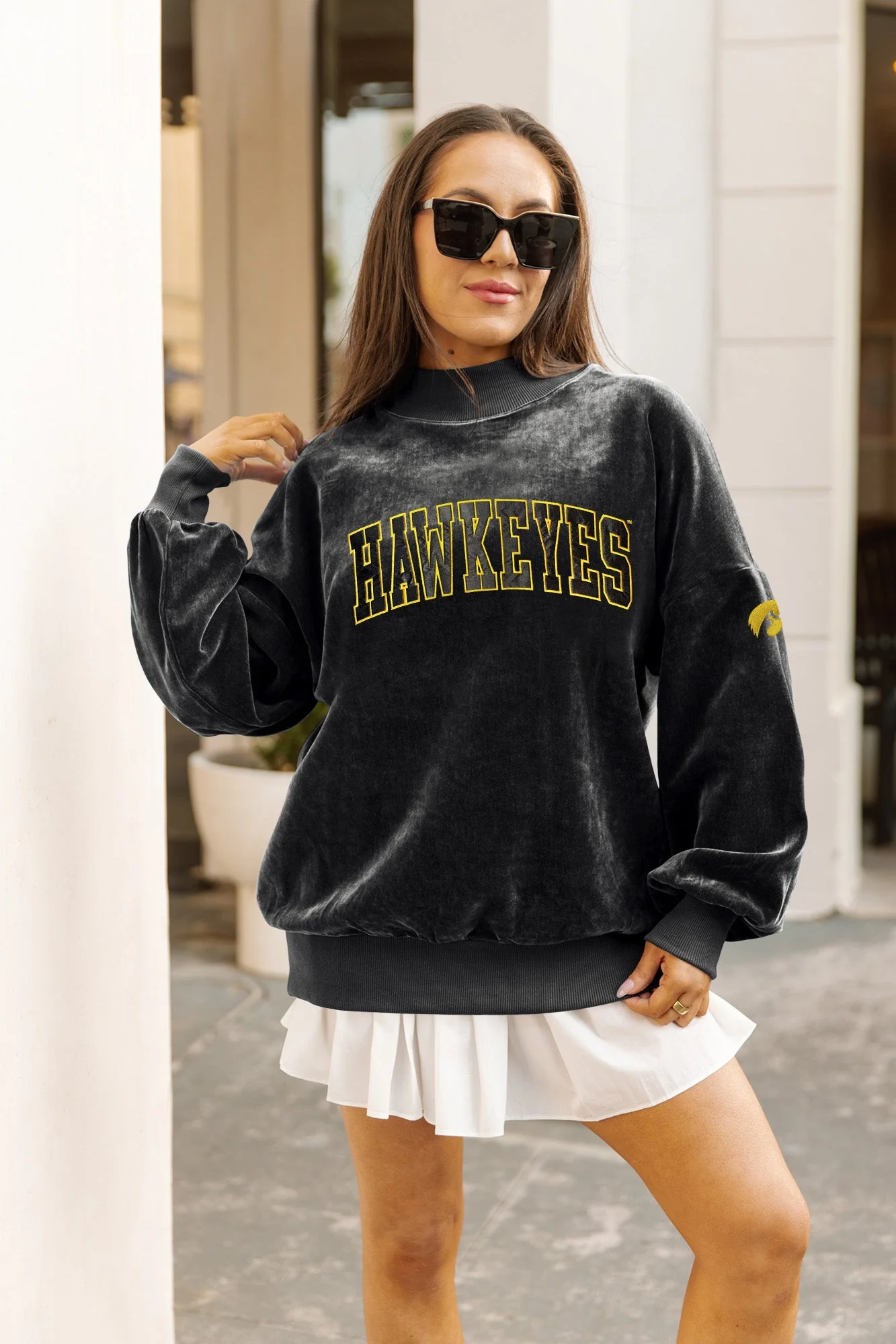 IOWA HAWKEYES MAKE A MOVE MOCK NECK CHENILLE PULLOVER - Image 3