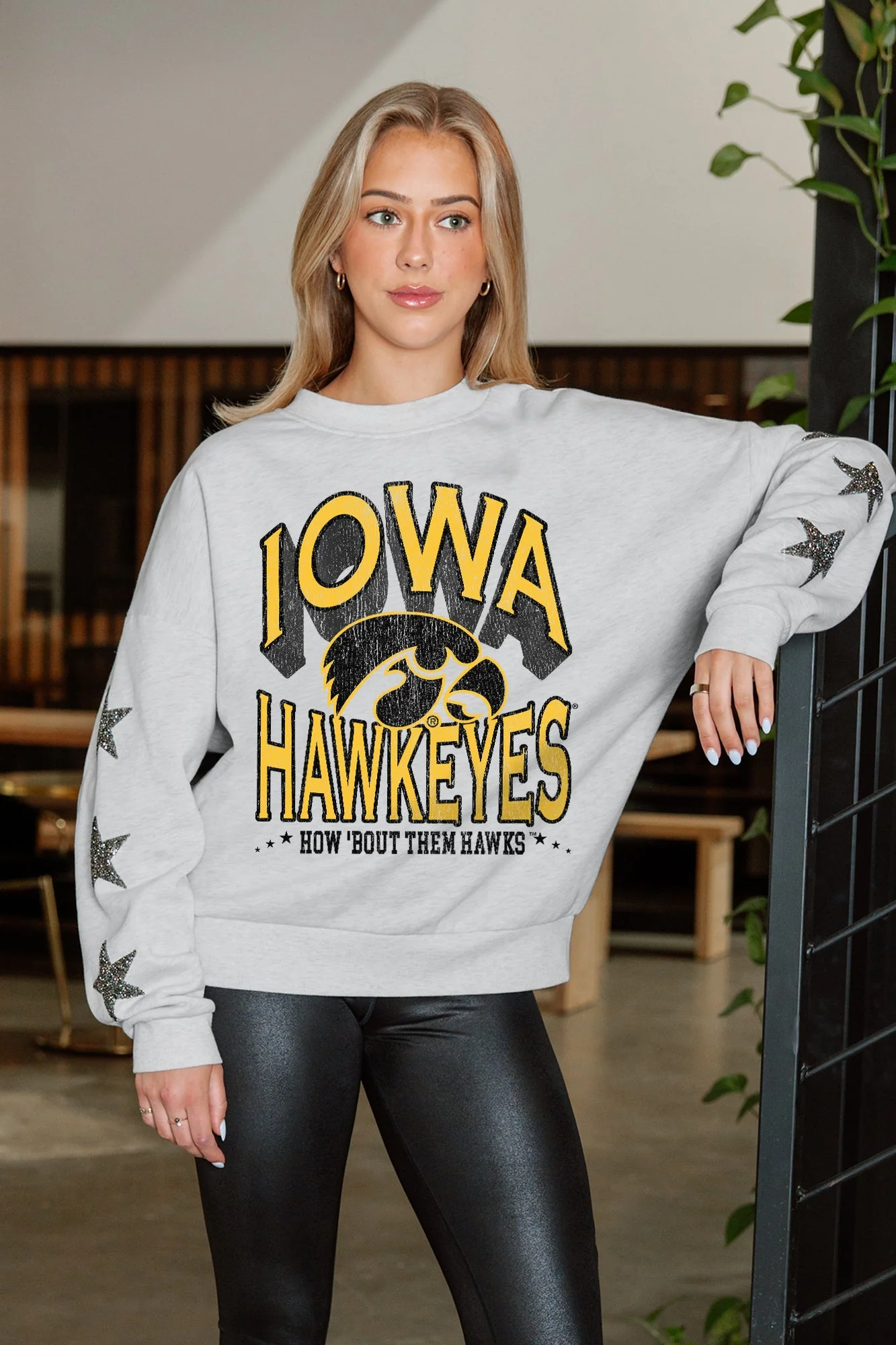 IOWA HAWKEYES RESILIENCE STAR EMBELLISHED CREW SWEATSHIRT - Image 2