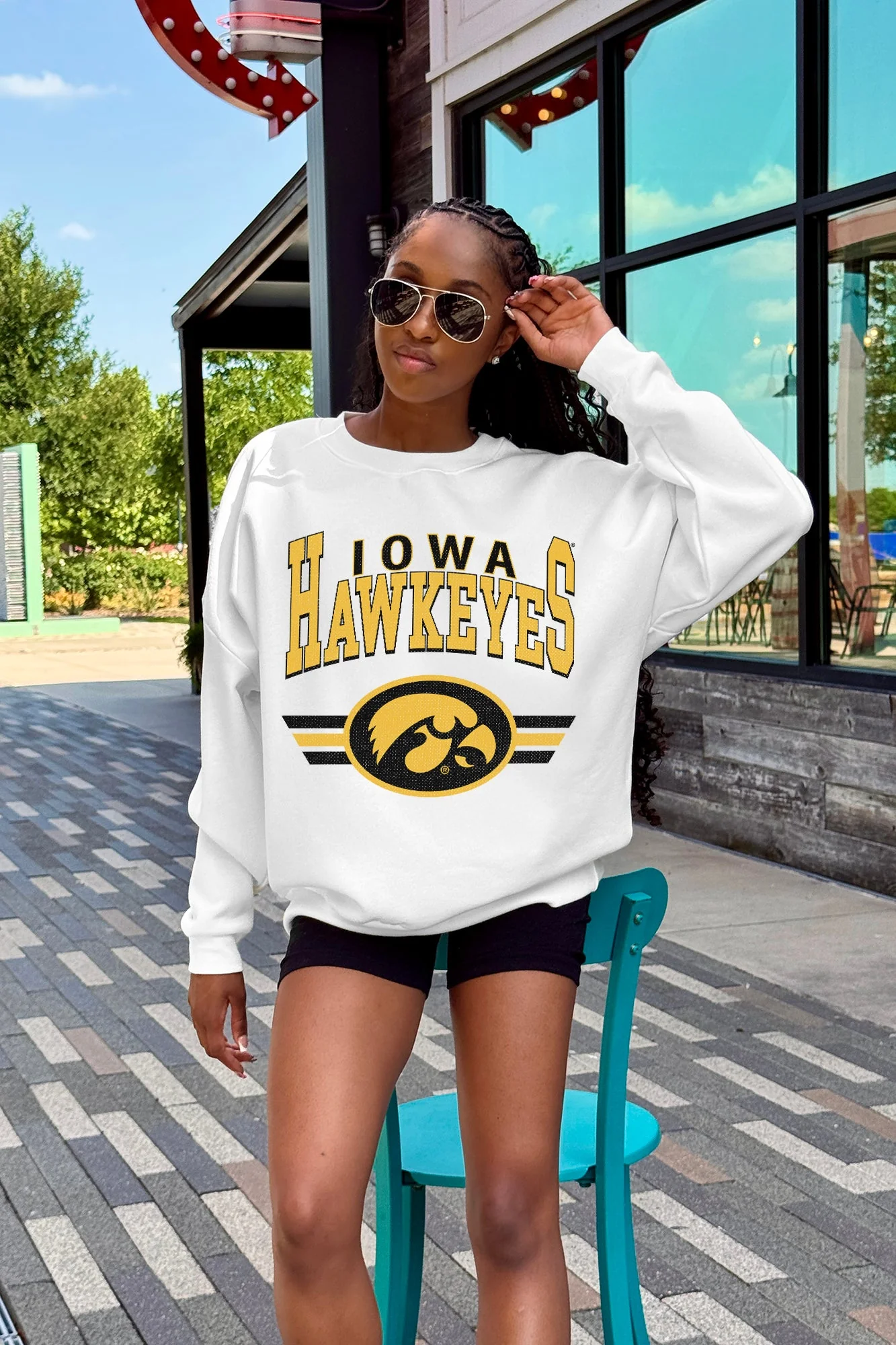 IOWA HAWKEYES SWIFT STRIKE PREMIUM FLEECE DROP SHOULDER CREWNECK PULLOVER - Image 2