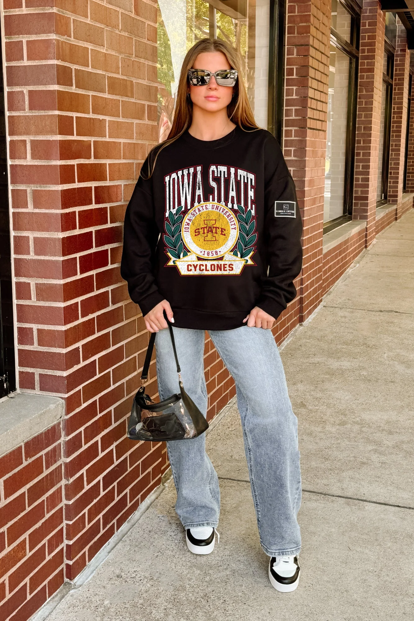 IOWA STATE CYCLONES VICTORY LANE BLACK LABEL PREMIUM FLEECE CREW SWEATSHIRT - Image 3