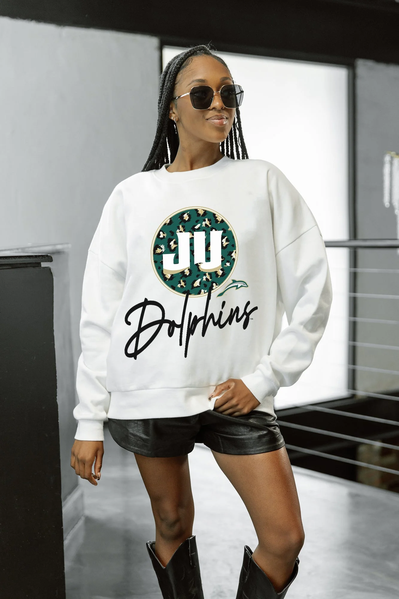 JACKSONVILLE DOLPHINS WILD BREAKTHROUGH PREMIUM FLEECE CREWNECK PULLOVER - Image 3