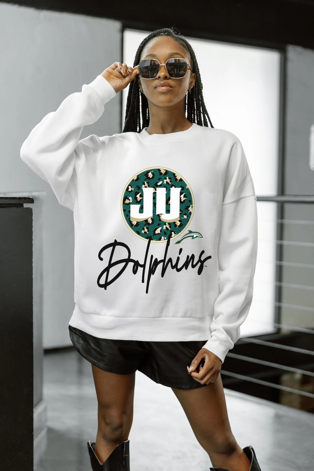 JACKSONVILLE DOLPHINS WILD BREAKTHROUGH PREMIUM FLEECE CREWNECK PULLOVER - Image 4