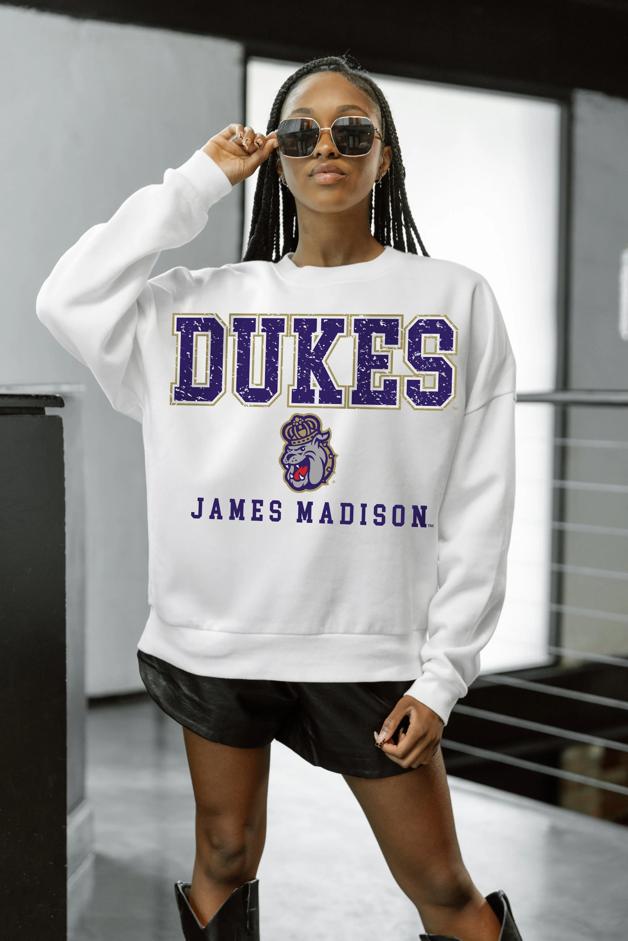 JAMES MADISON DUKES FREESTYLE PREMIUM FLEECE CREWNECK PULLOVER - Image 3